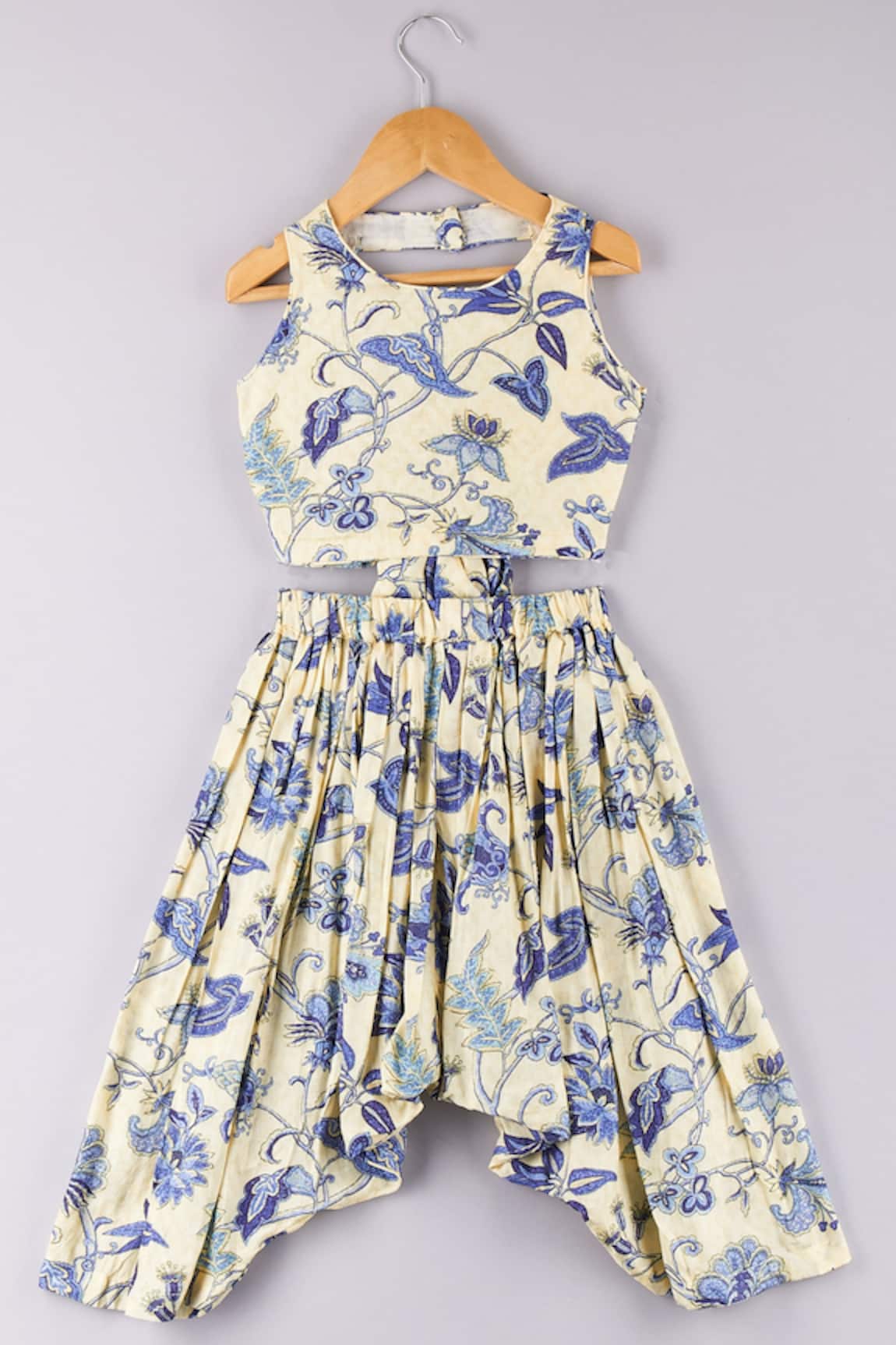 P & S CO Floral Print Top & Harem Pant Set