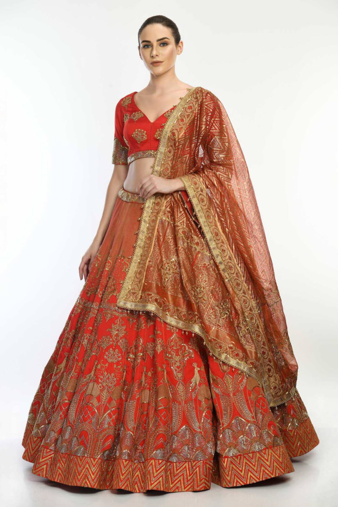 Moledro Layla Surkh Printed Bridal Lehenga Set 