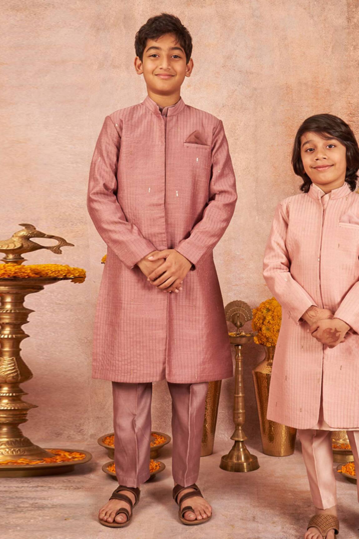 All Boy Couture Zari Embroidered Achkan Kurta Set