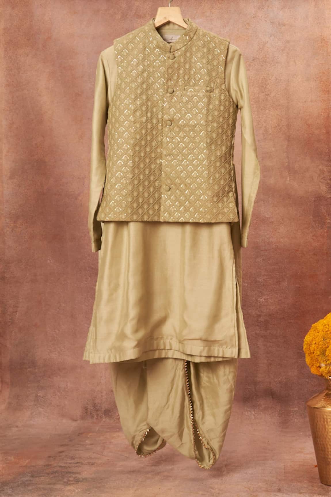 All Boy Couture Embroidered Bundi Kurta Set