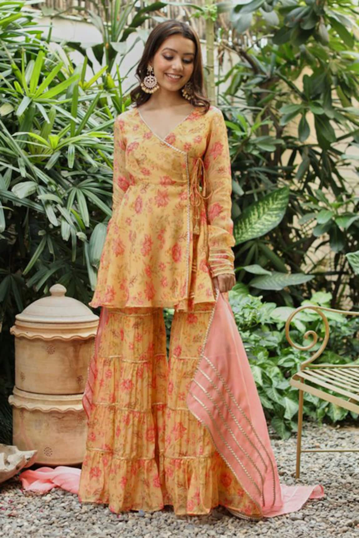 Roze Zuri Printed Sharara Set 