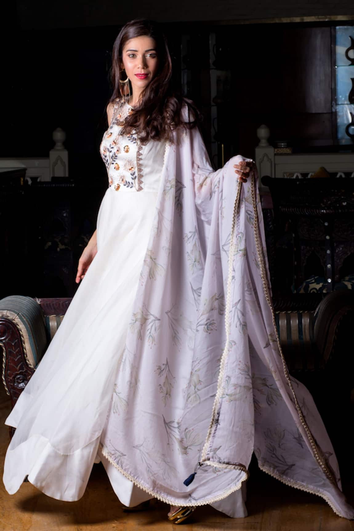 Aaryaa By Kashveen Kohli Floral Embroidered Anarkali With Dupatta