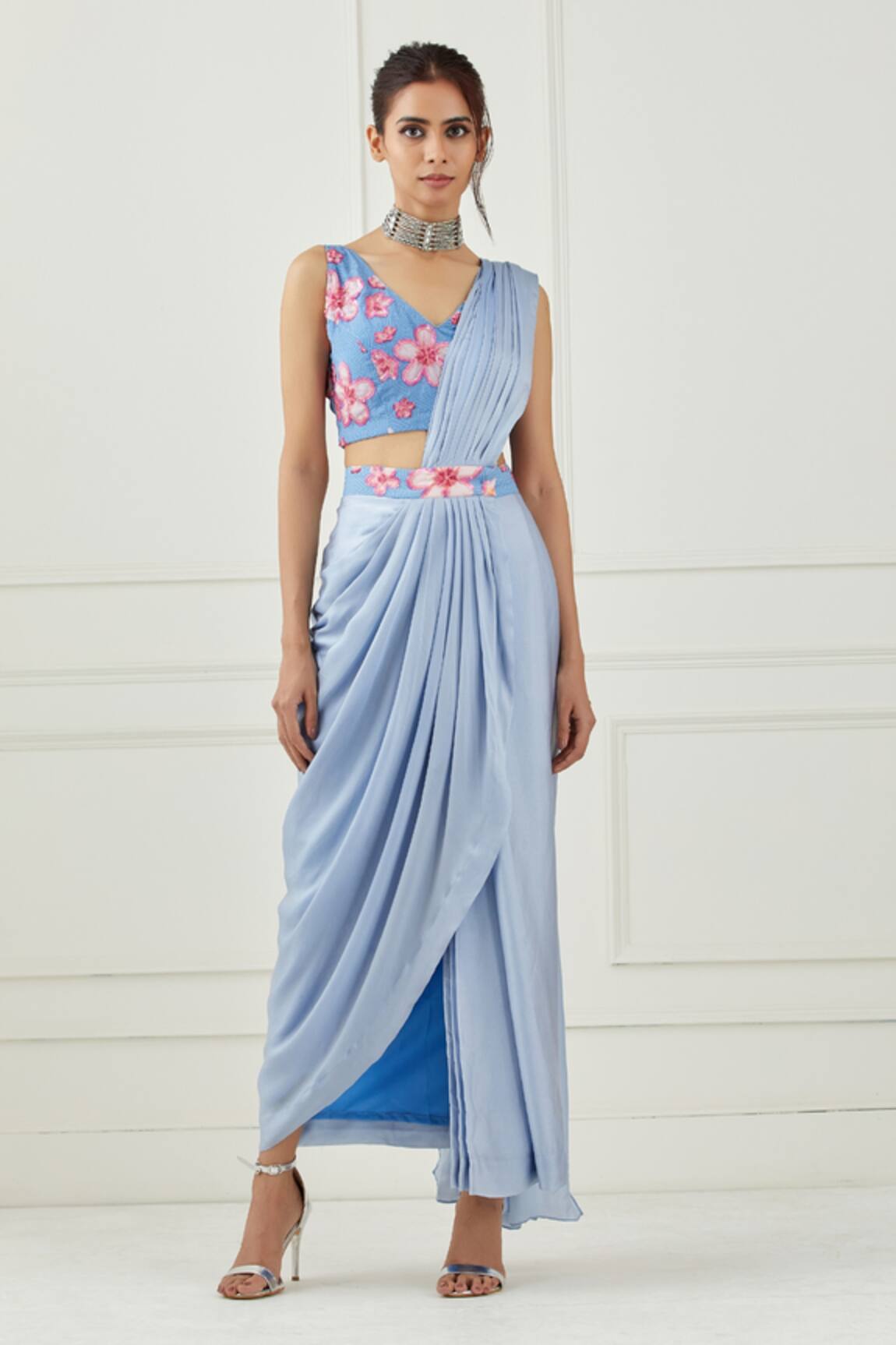 Label Nitika Pre-Draped Saree With Blouse