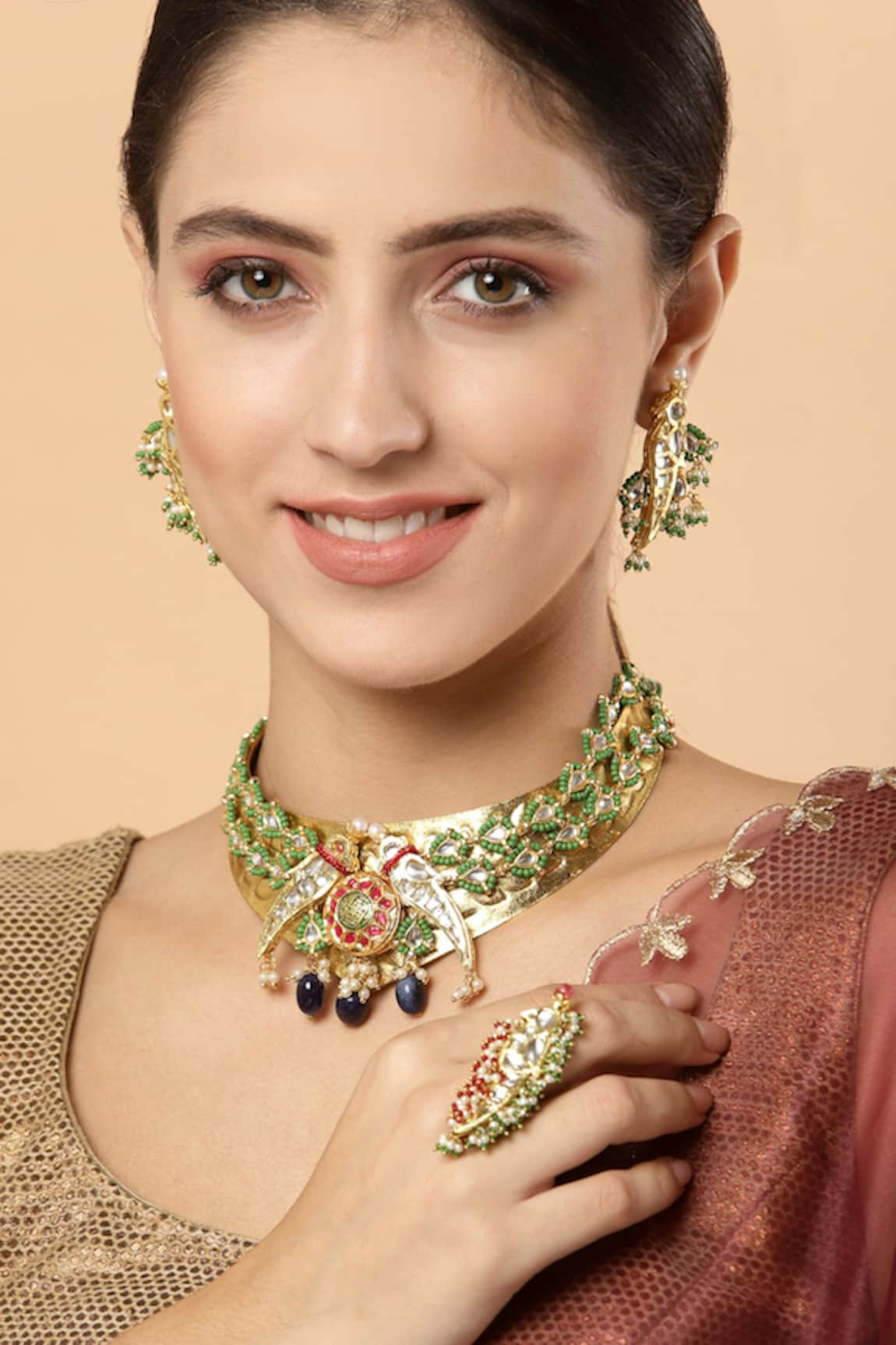 Dugran By Dugristyle Kundan Bird Choker Set