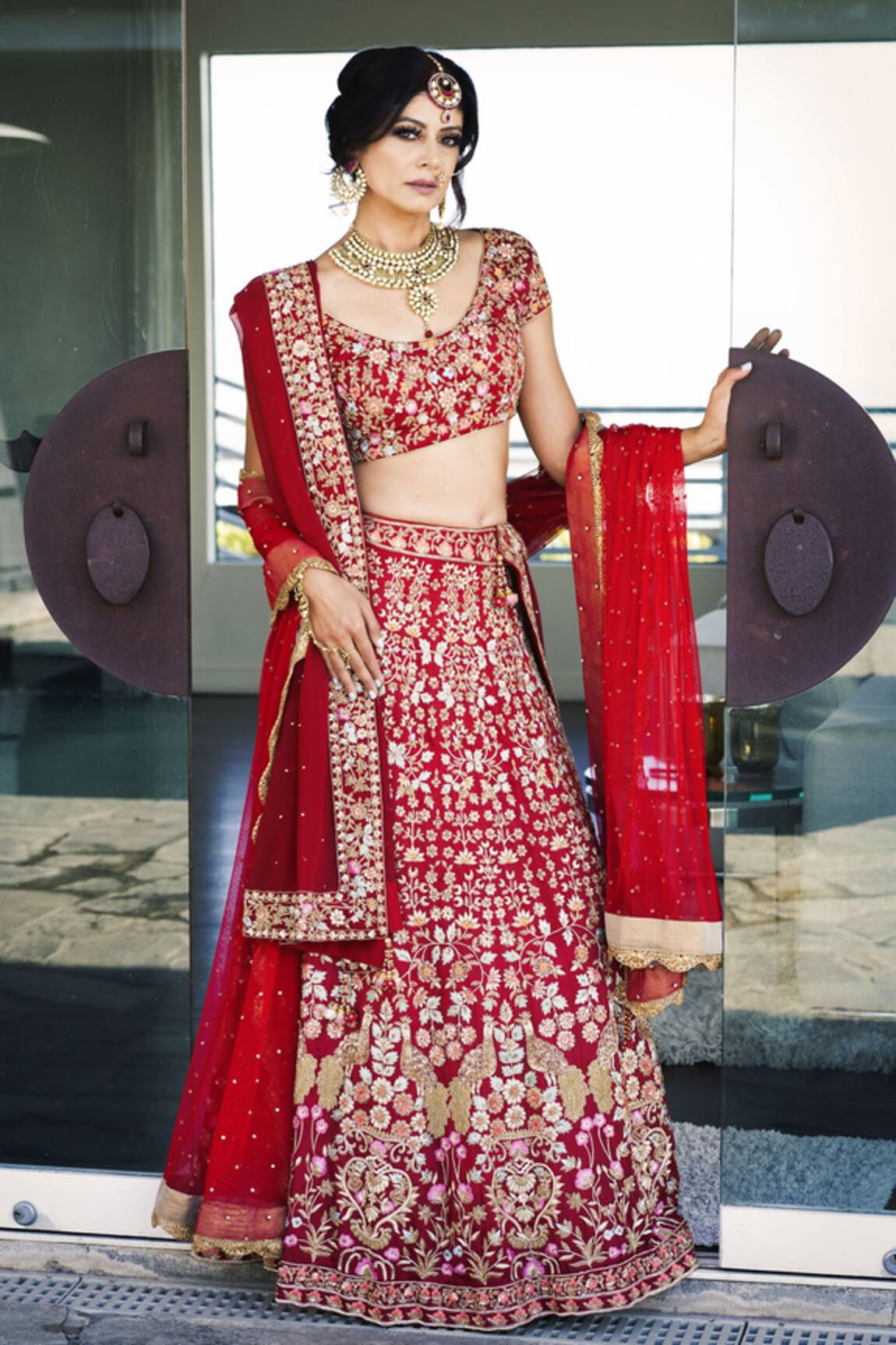 Rohini Bedi Silk Embroidered Bridal Lehenga Set