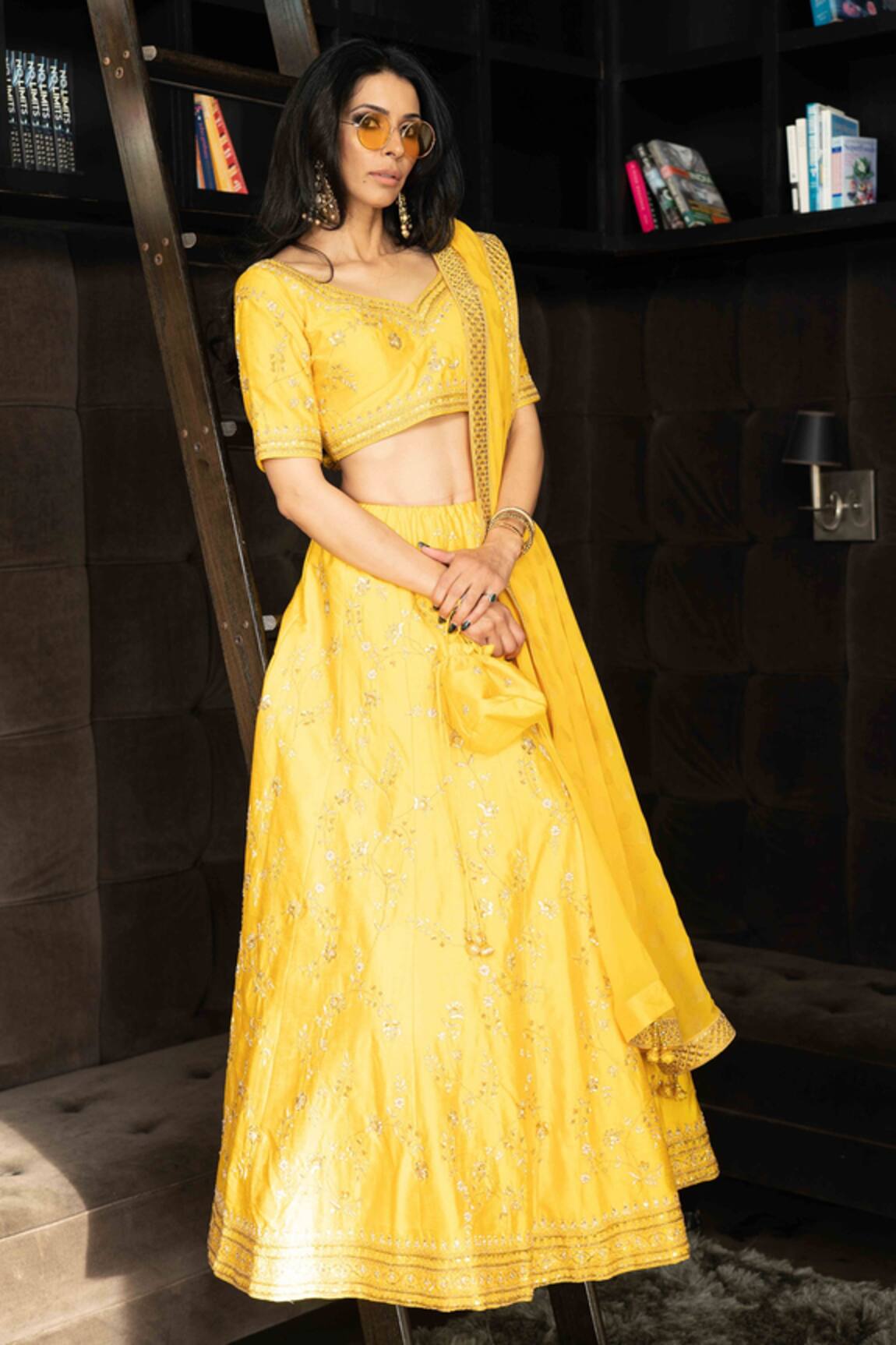 Rohini Bedi Floral Embroidered Lehenga Set