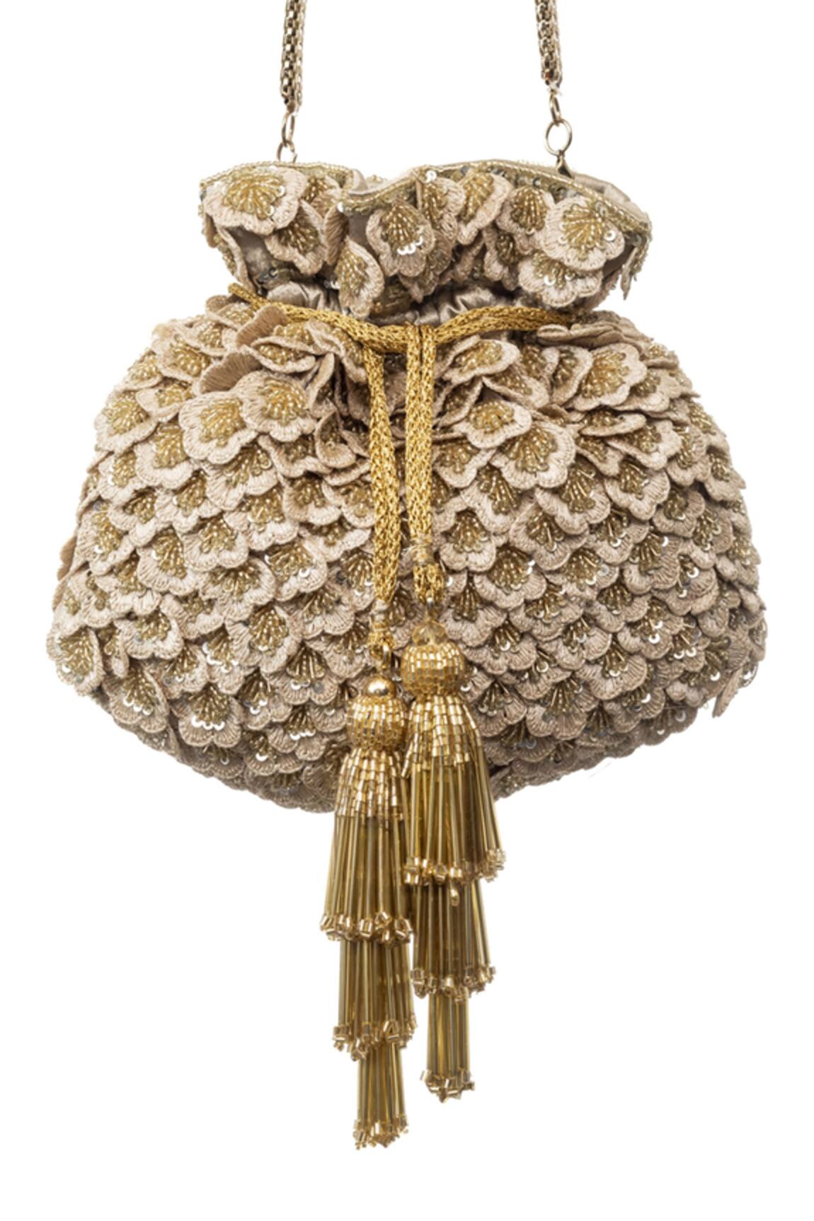 SG Collection By Sonia Gulrajani Dahlia Velvet Embroidered Potli