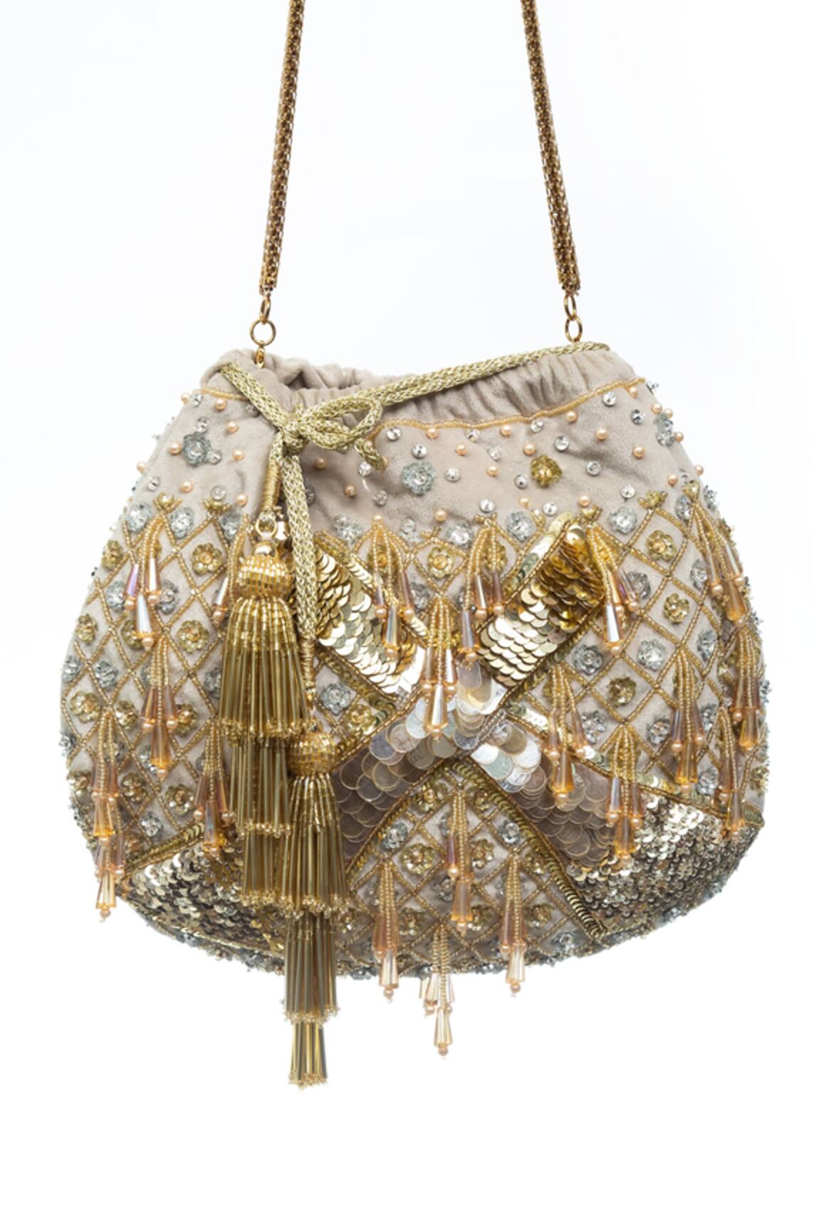 SG Collection By Sonia Gulrajani Empress Velvet Embroidered Potli