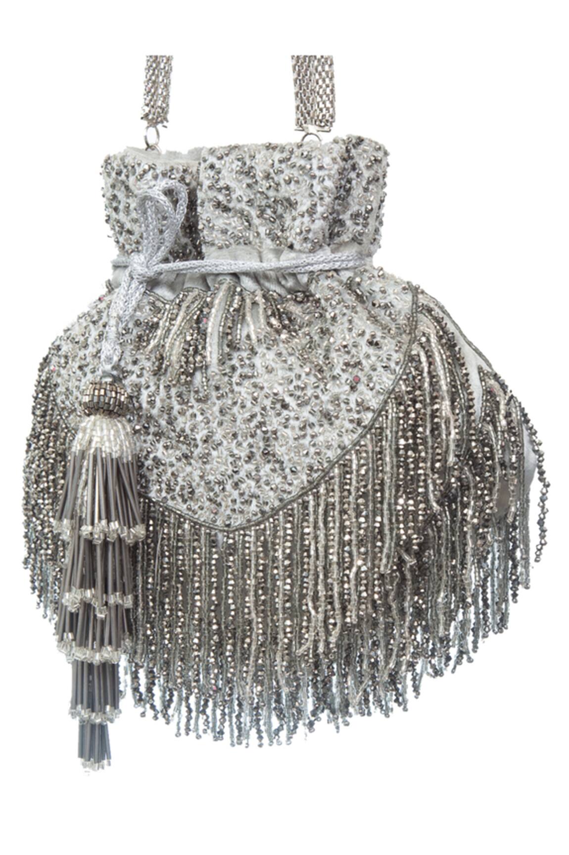 SG Collection By Sonia Gulrajani Monroe Velvet Tassel Embroidered Potli 