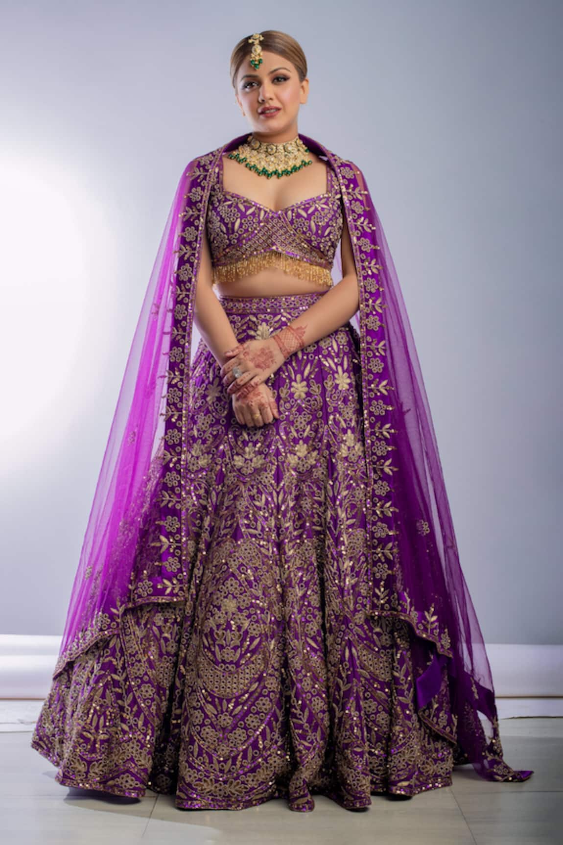 Ambrosia Floral Embroidered Bridal Lehenga Set 