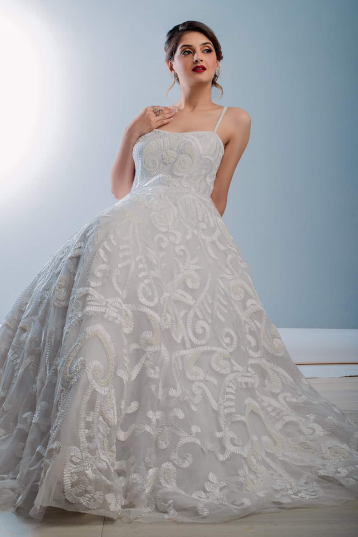 Ambrosia Floral Embroidered Gown