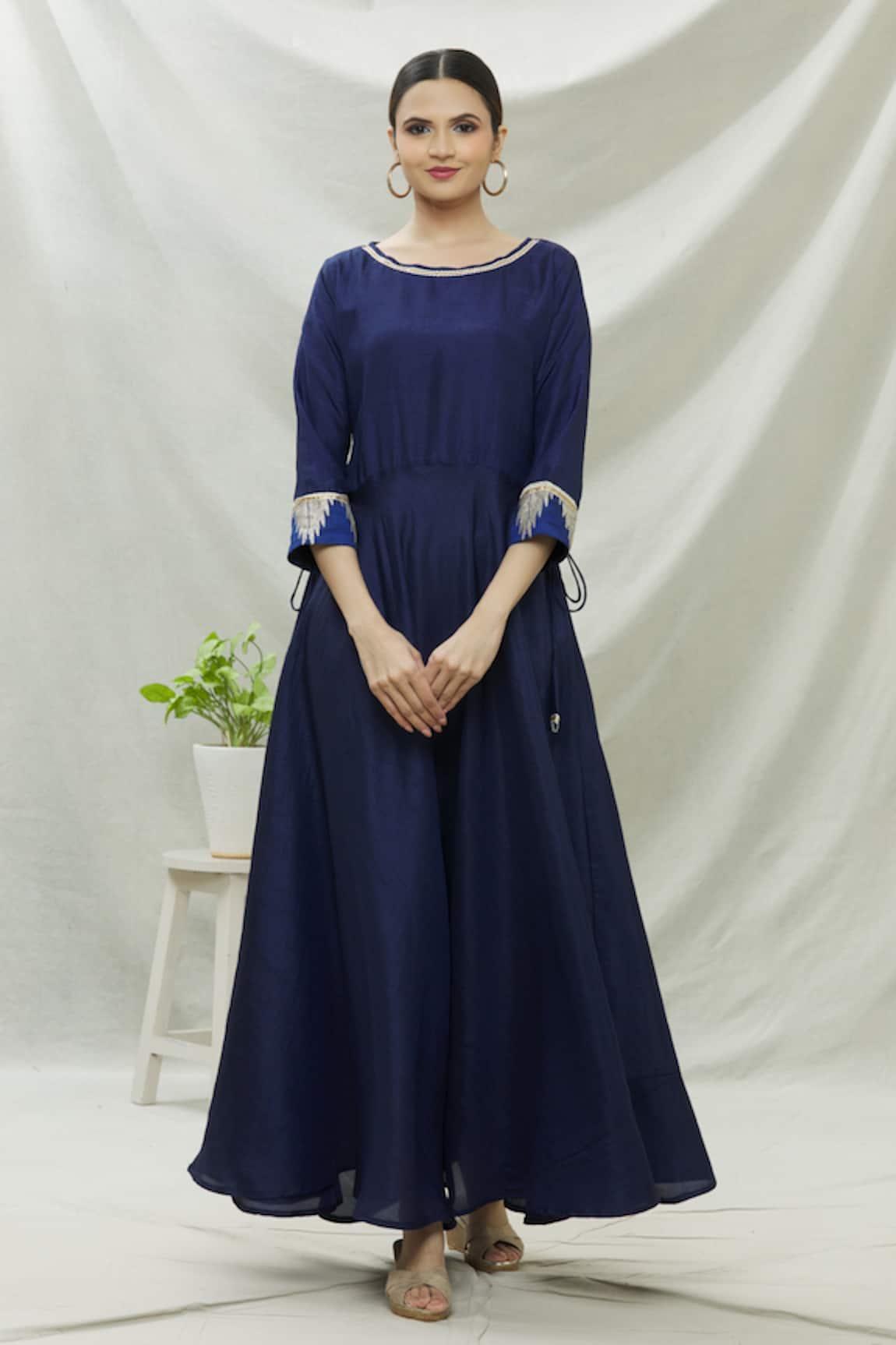 Khwaab By Sanjana Lakhani Navy Blue Sequin Embroidered Anarkali 