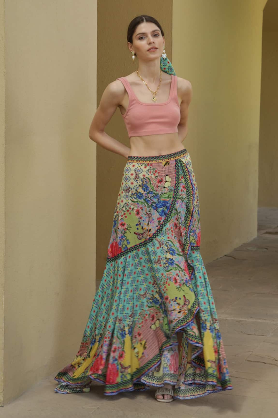 Bhanuni By Jyoti Oceania Printed Skirt
