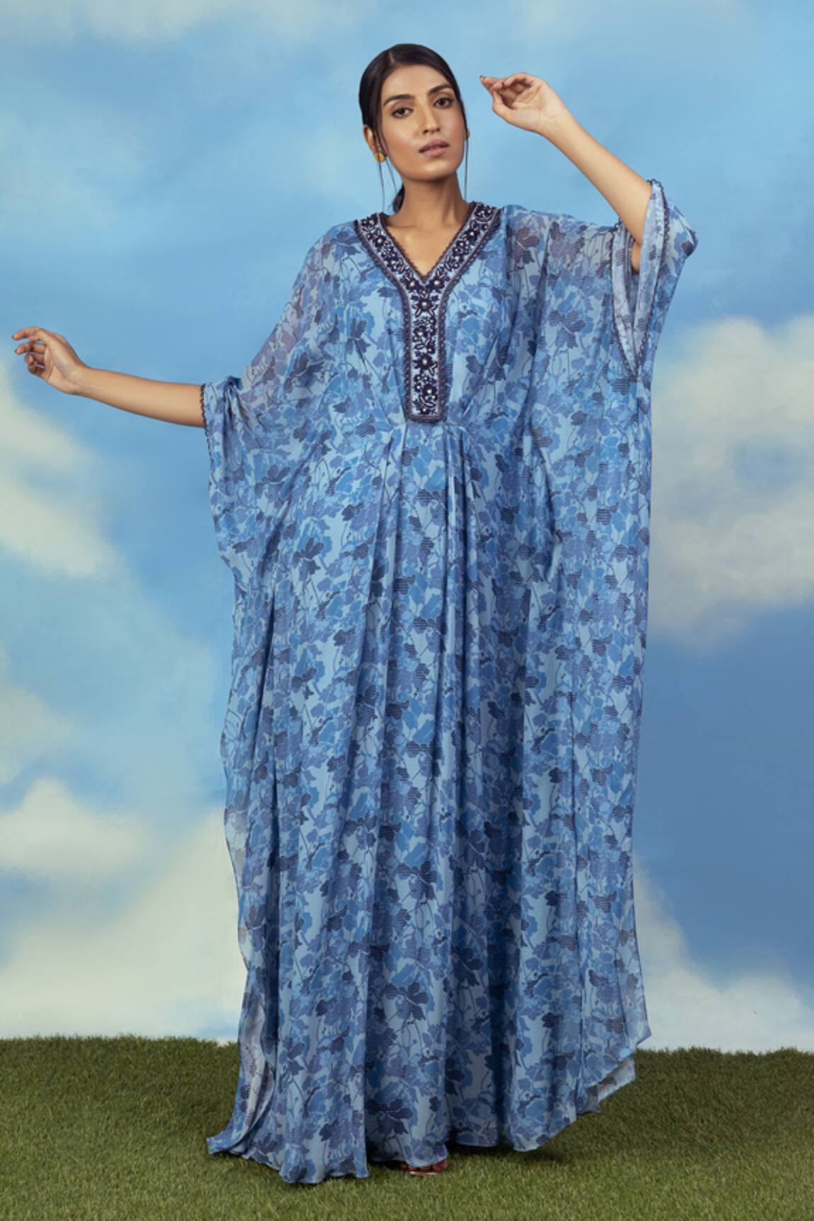 Adi By Aditya Khandelwl Floral Print Kaftan