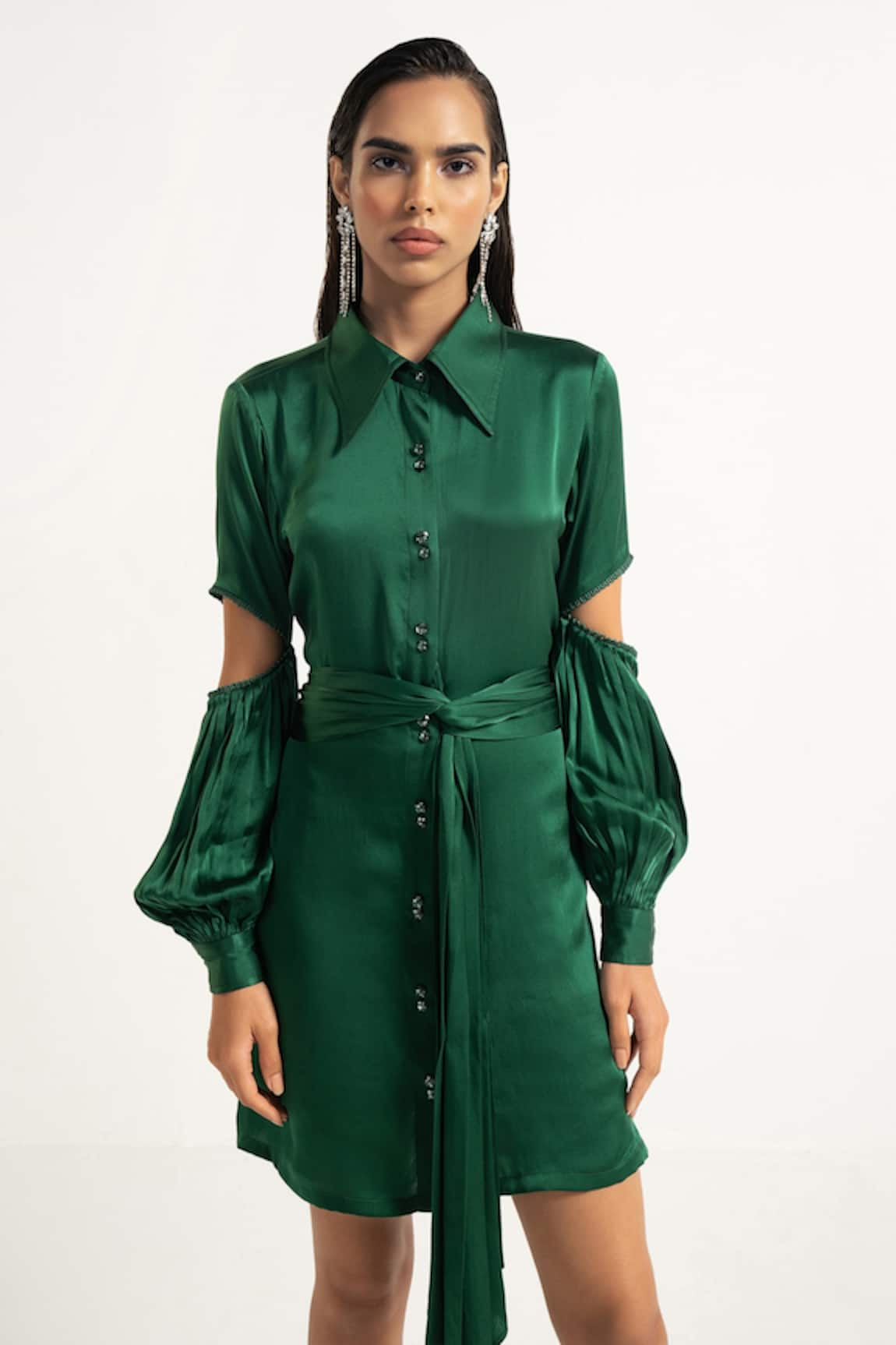 APZ Serpentine Silk Shirt Dress