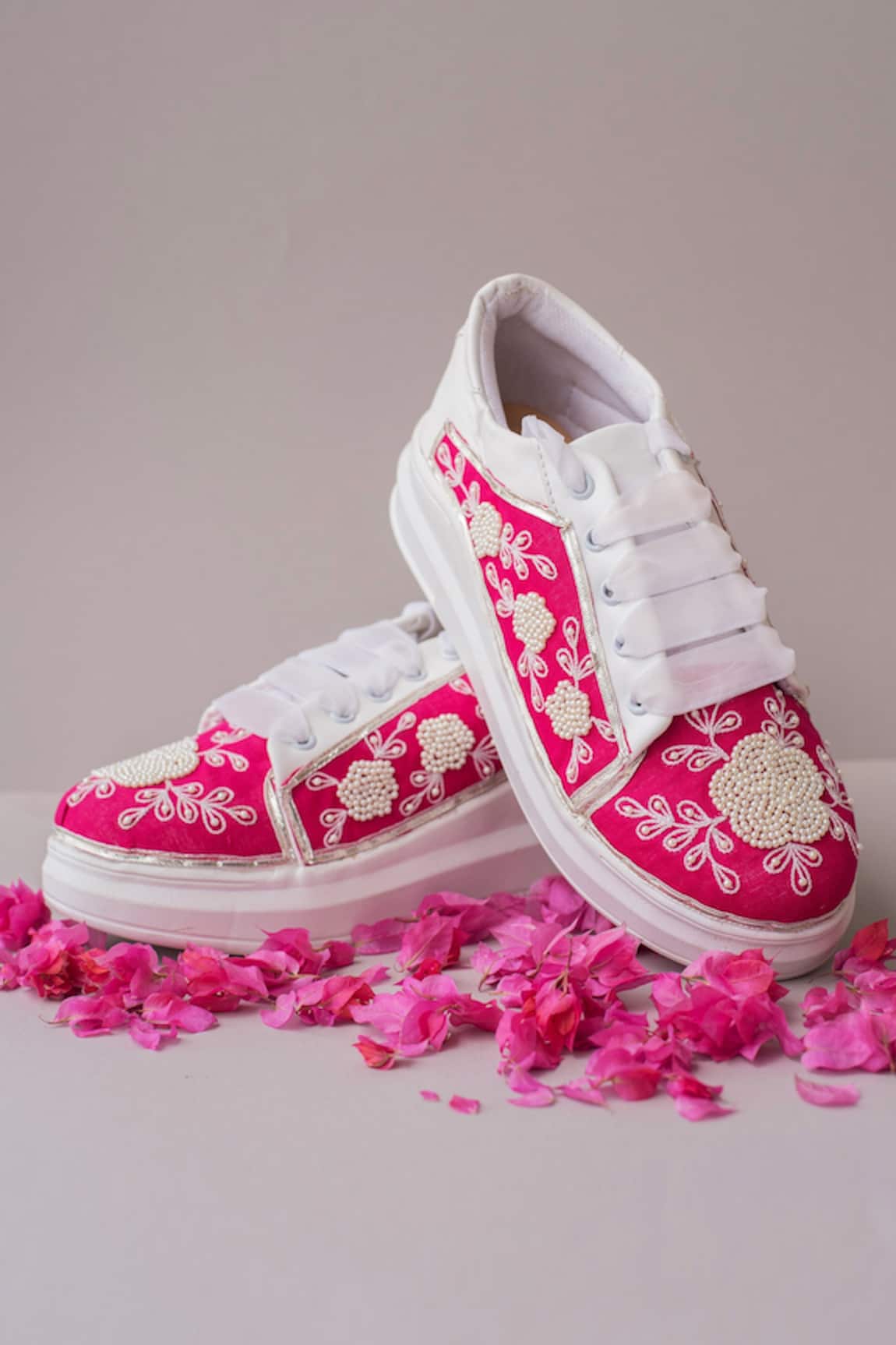 The Saree Sneakers Moti Embellished Sneakers