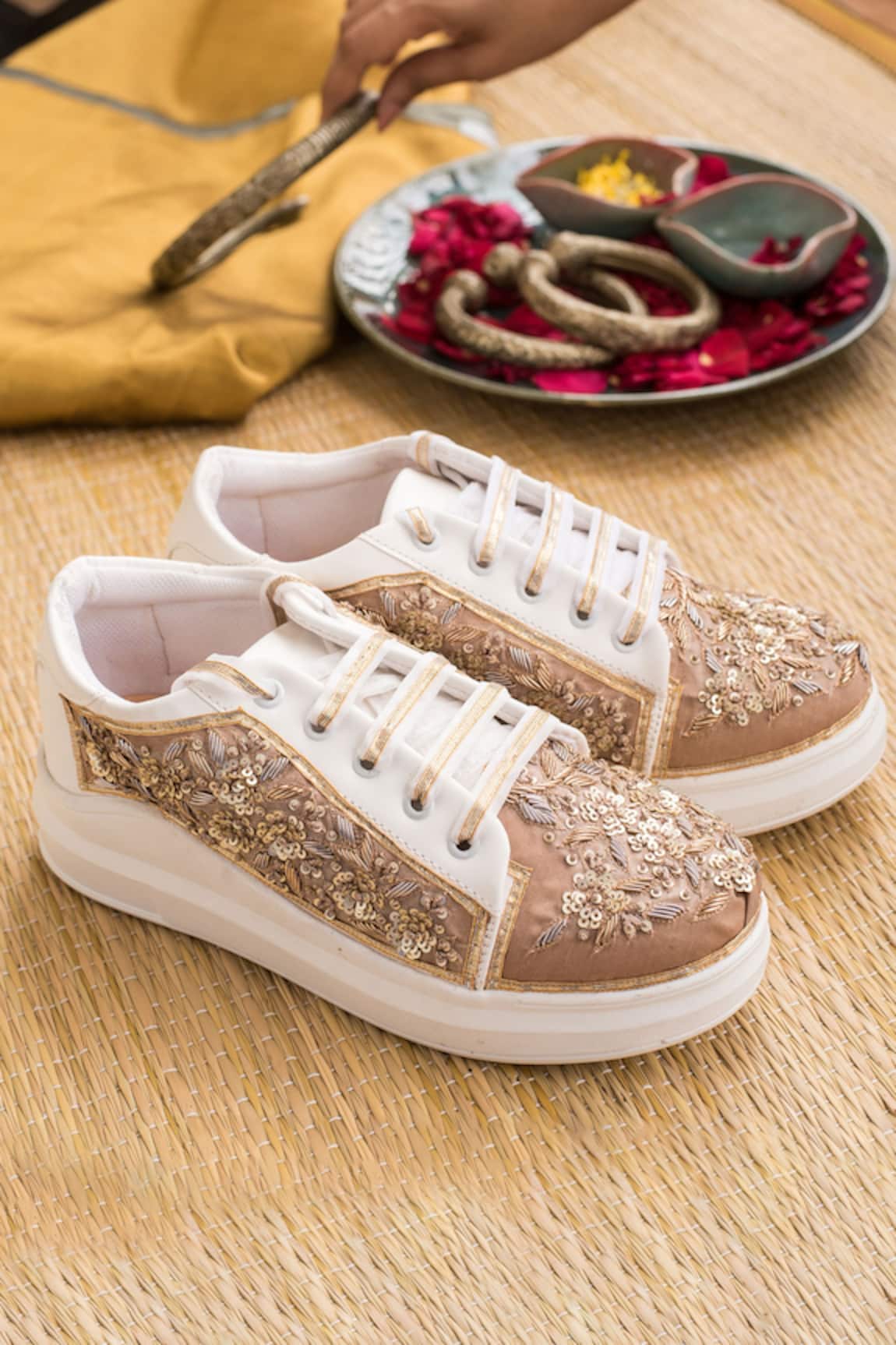 The Saree Sneakers Sequin Embroidered Sneakers