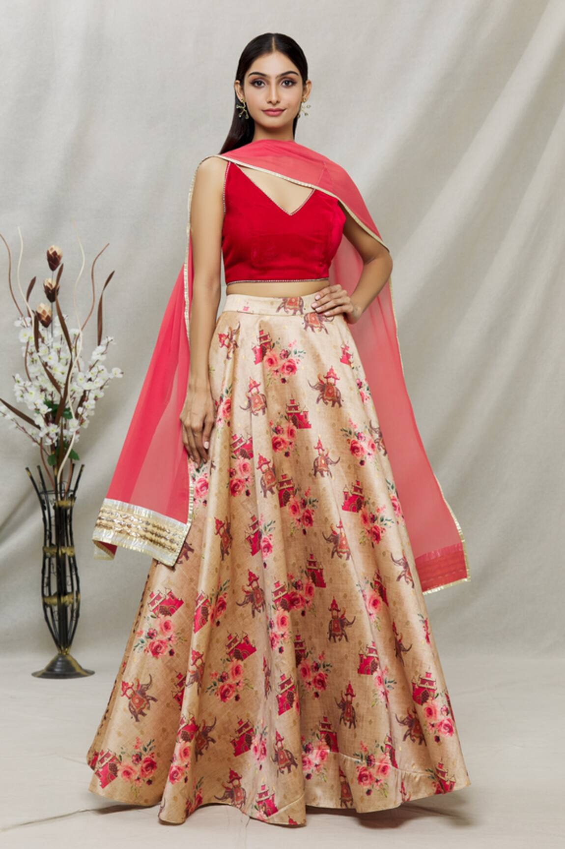 Kommal Sood Elephant Print Lehenga Set 