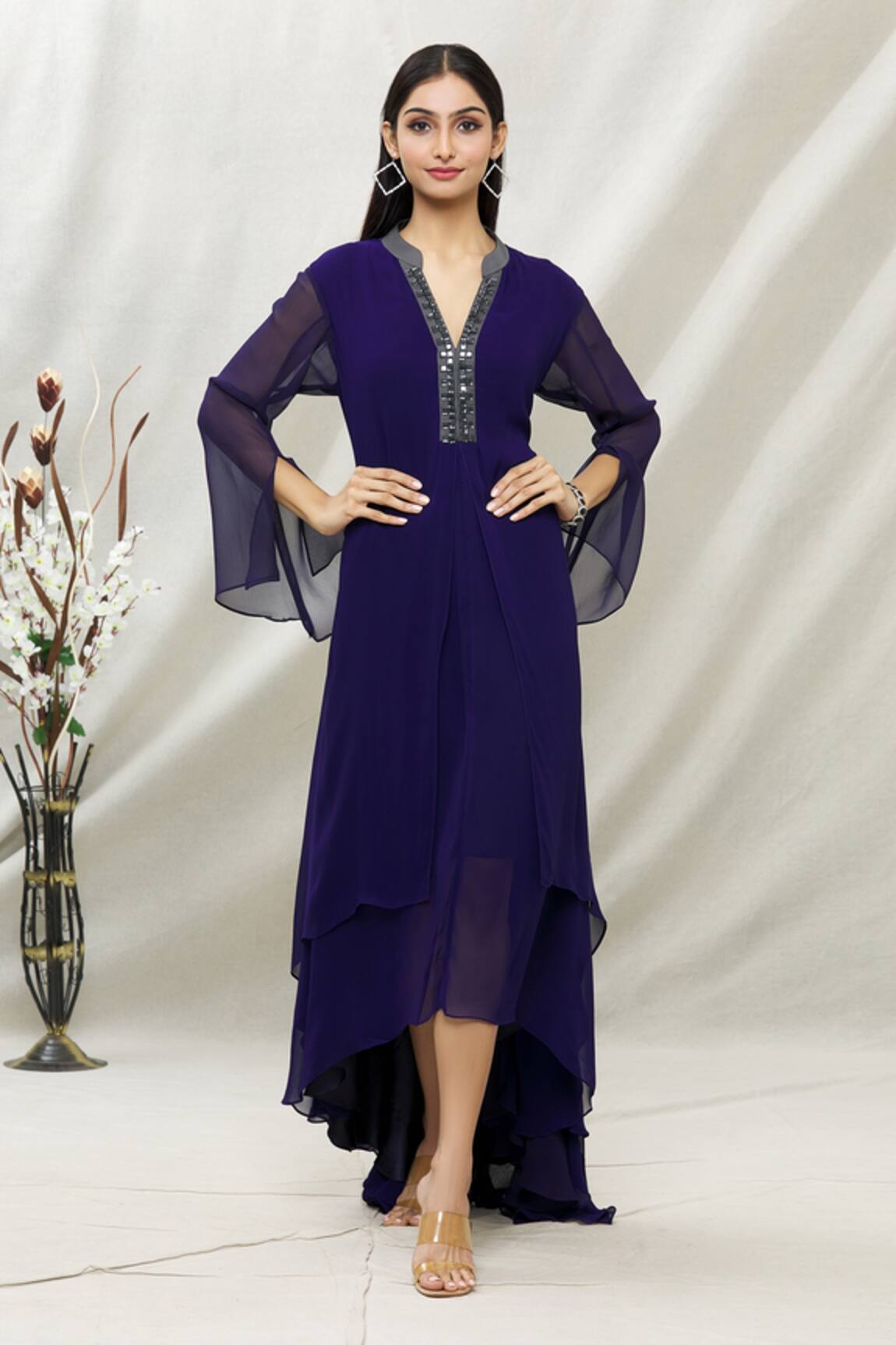 Kommal Sood Layered Band Collar Tunic 