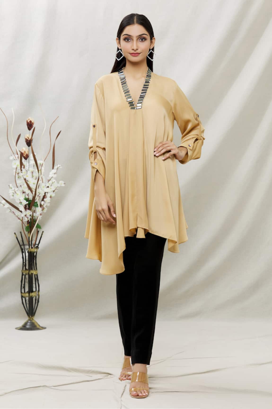 Kommal Sood Satin Asymmetric Tunic 