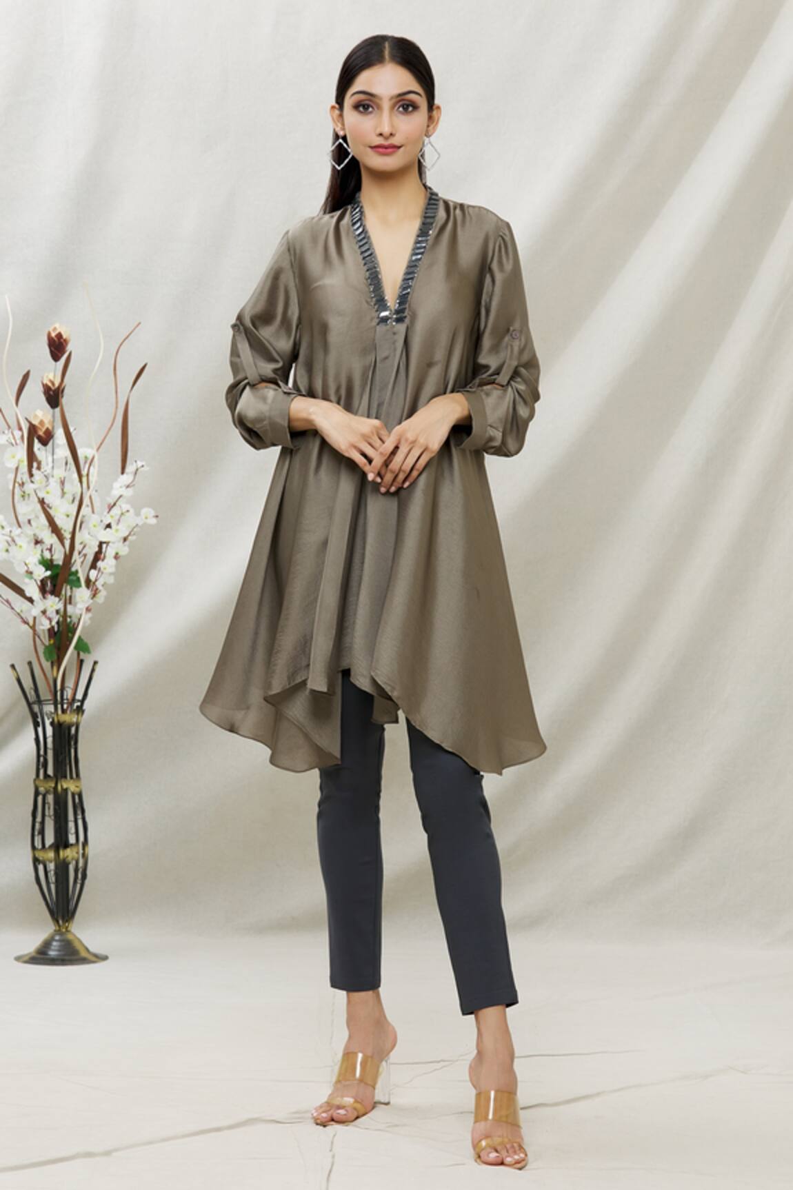Kommal Sood Satin Asymmetric Tunic 