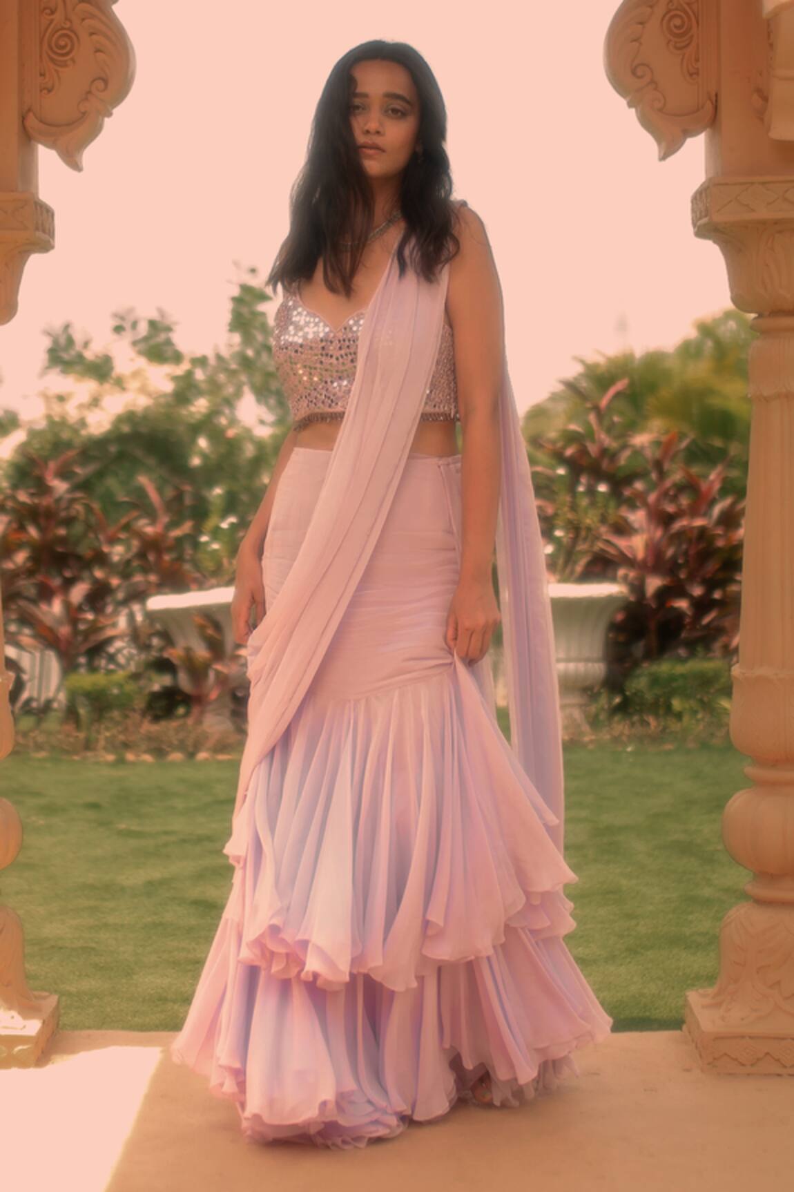 Asaga Rasika Pre-Draped Lehenga Saree With Blouse