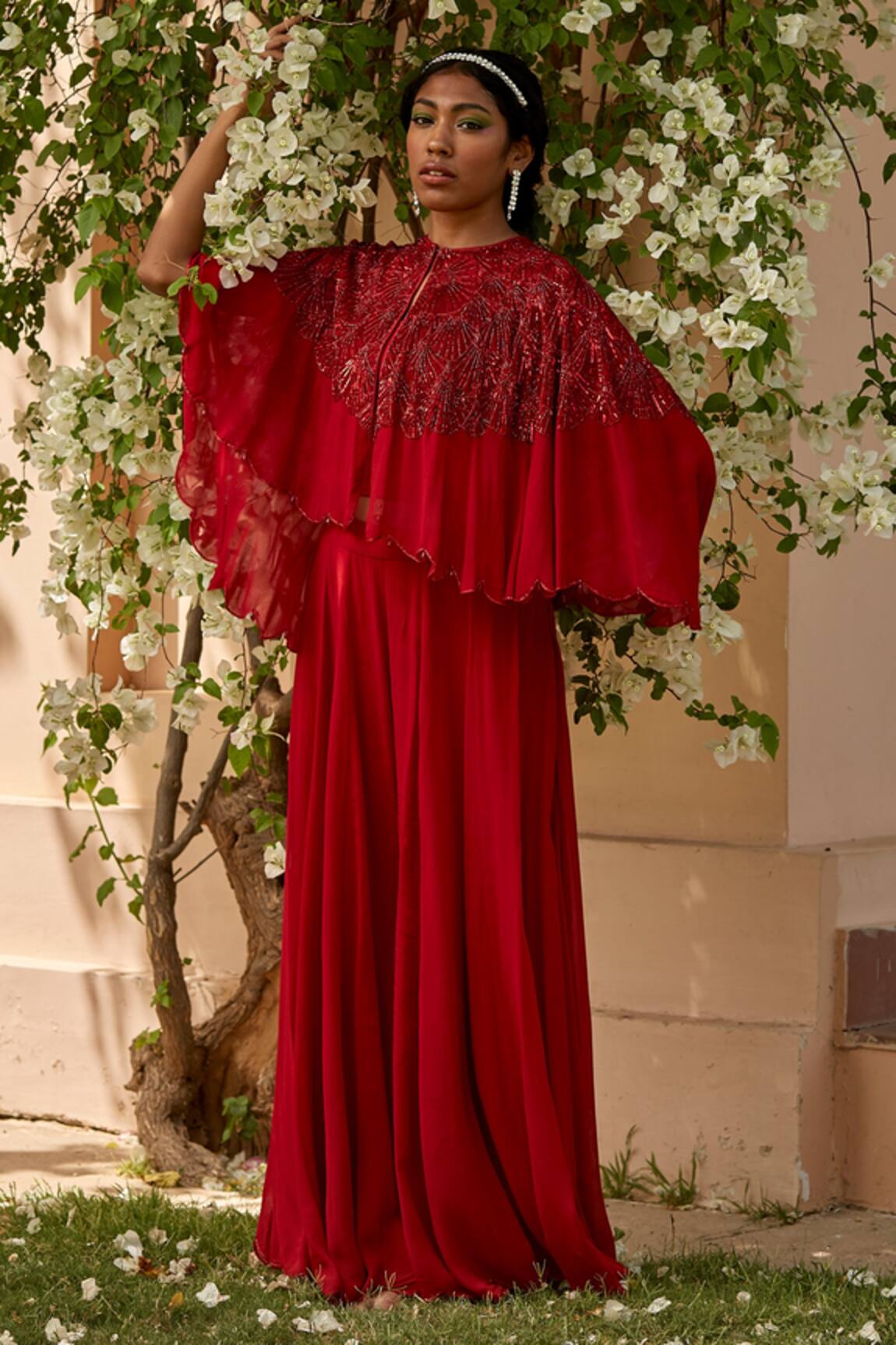 Dania Siddiqui Embroidered Cape & Sharara Set 