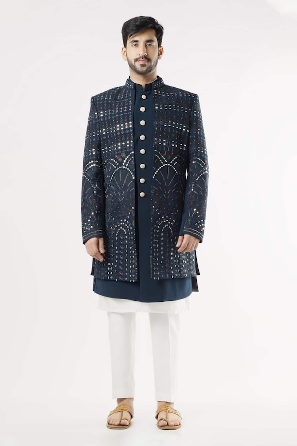 Nero by Shaifali and Satya Embroidered Jacket Kurta Set