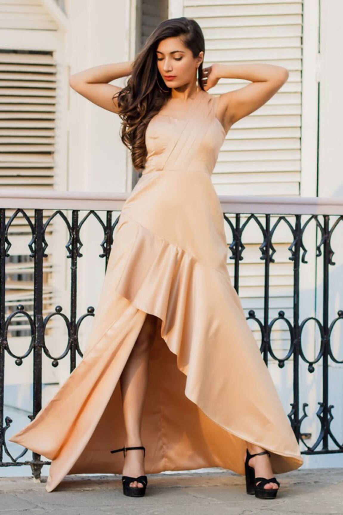 Laxmishriali Satin Asymmetric Dress 