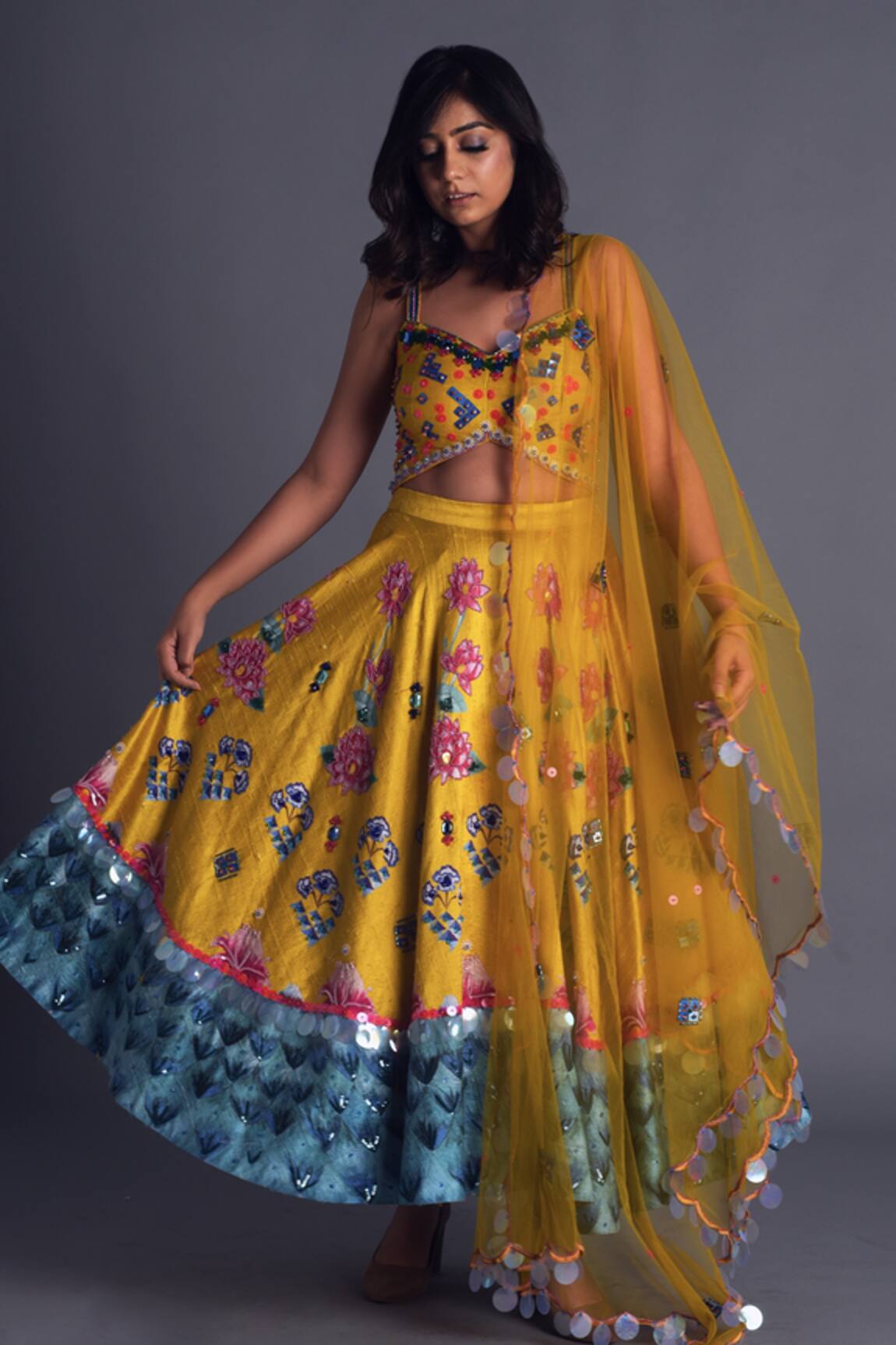 Laxmishriali Floral Print Lehenga Set 