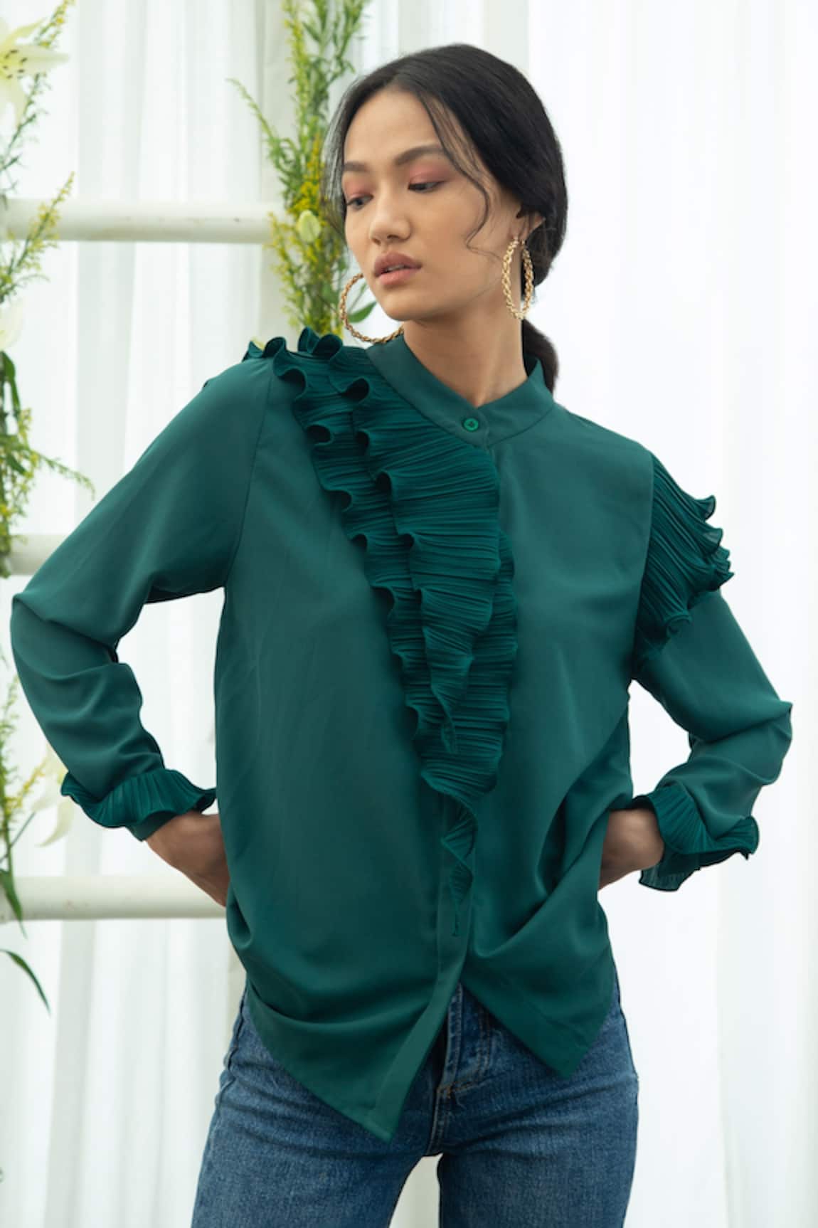 Pleats By Aruni Pleat Detailed Shirt