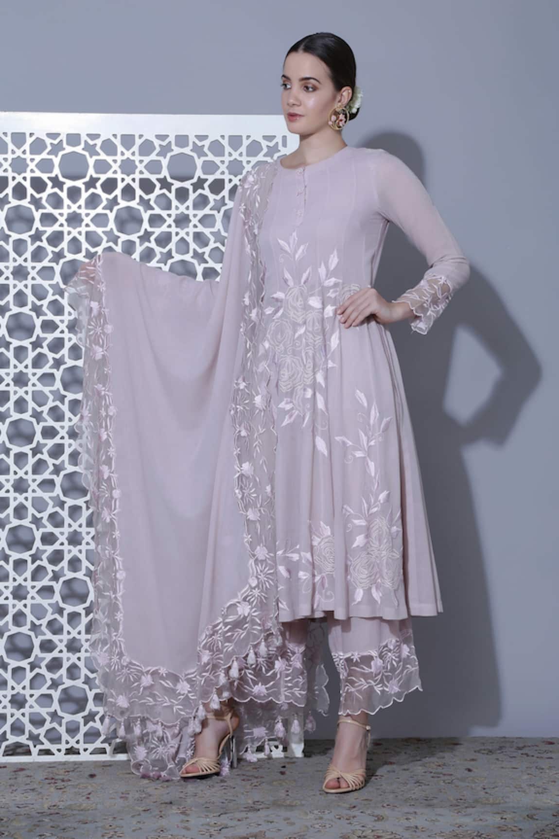 Mehak Talreja Couturre Floral Embroidered Anarkali Set 