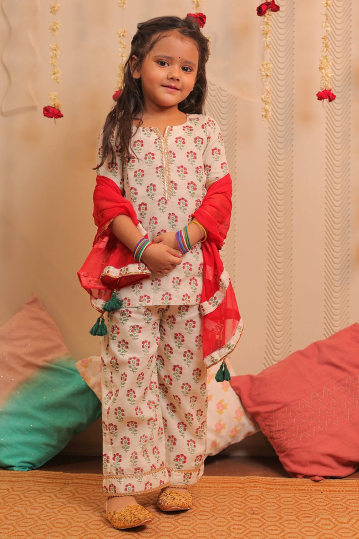 Tiny Colour Clothing Jasmine Printed Kurta Set