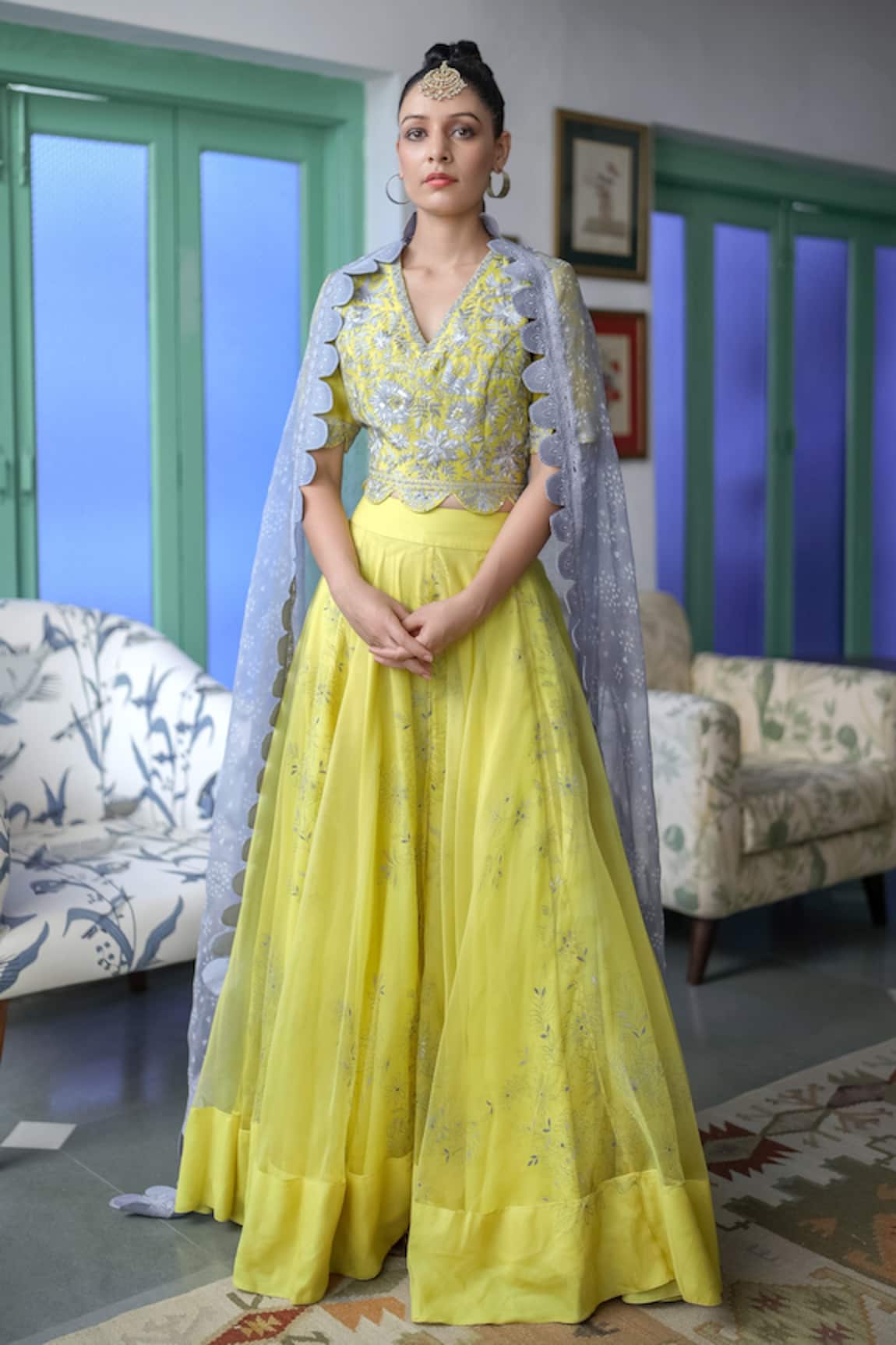 Neeta Bhargava Organza Skirt Set