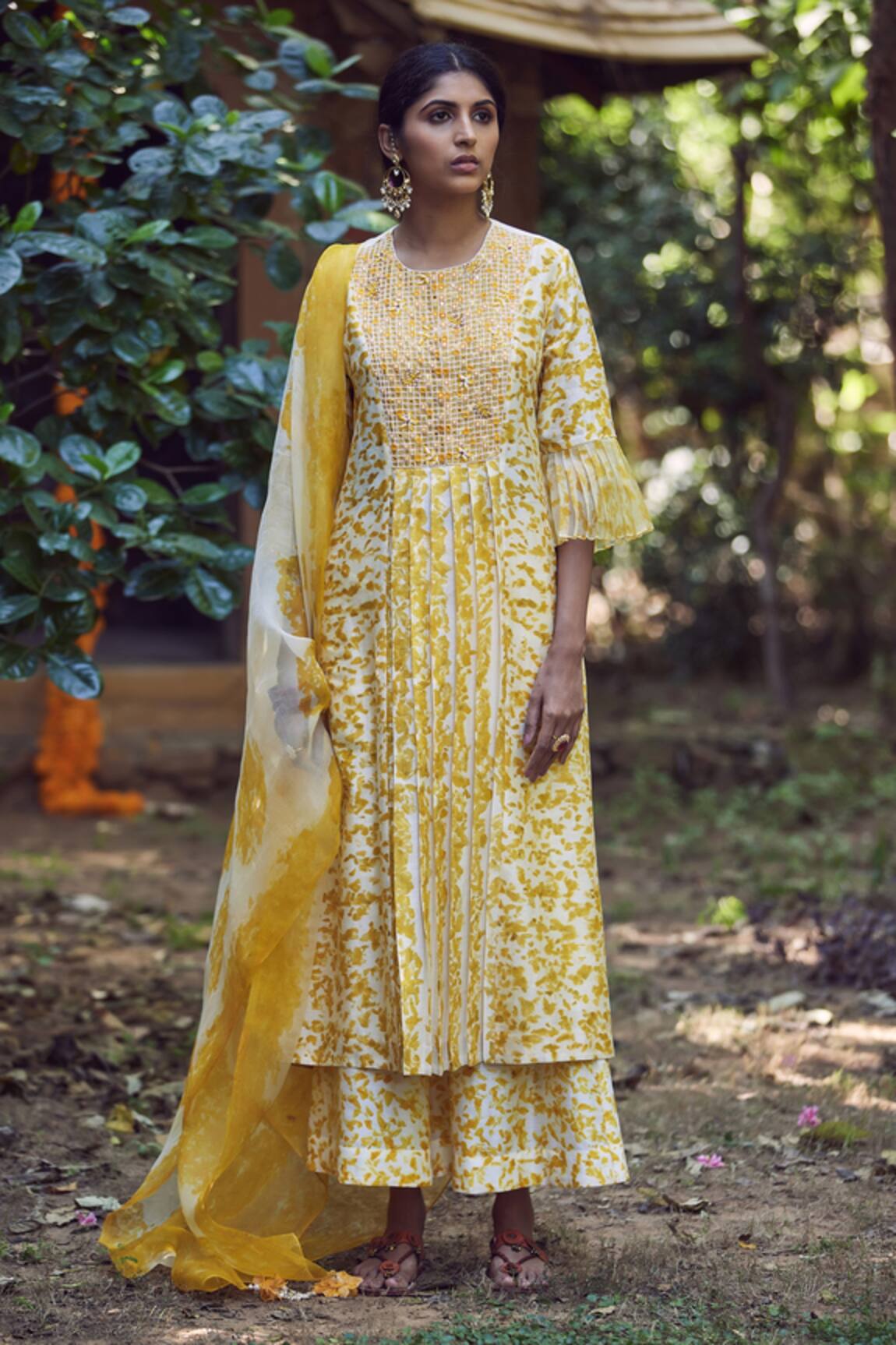 Amita Gupta Silk Chanderi Kurta Palazzo Set