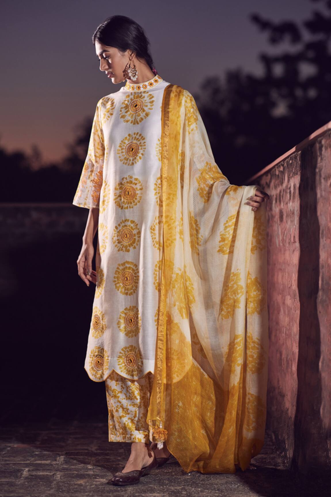 Amita Gupta Silk Chanderi Kurta Palazzo Set