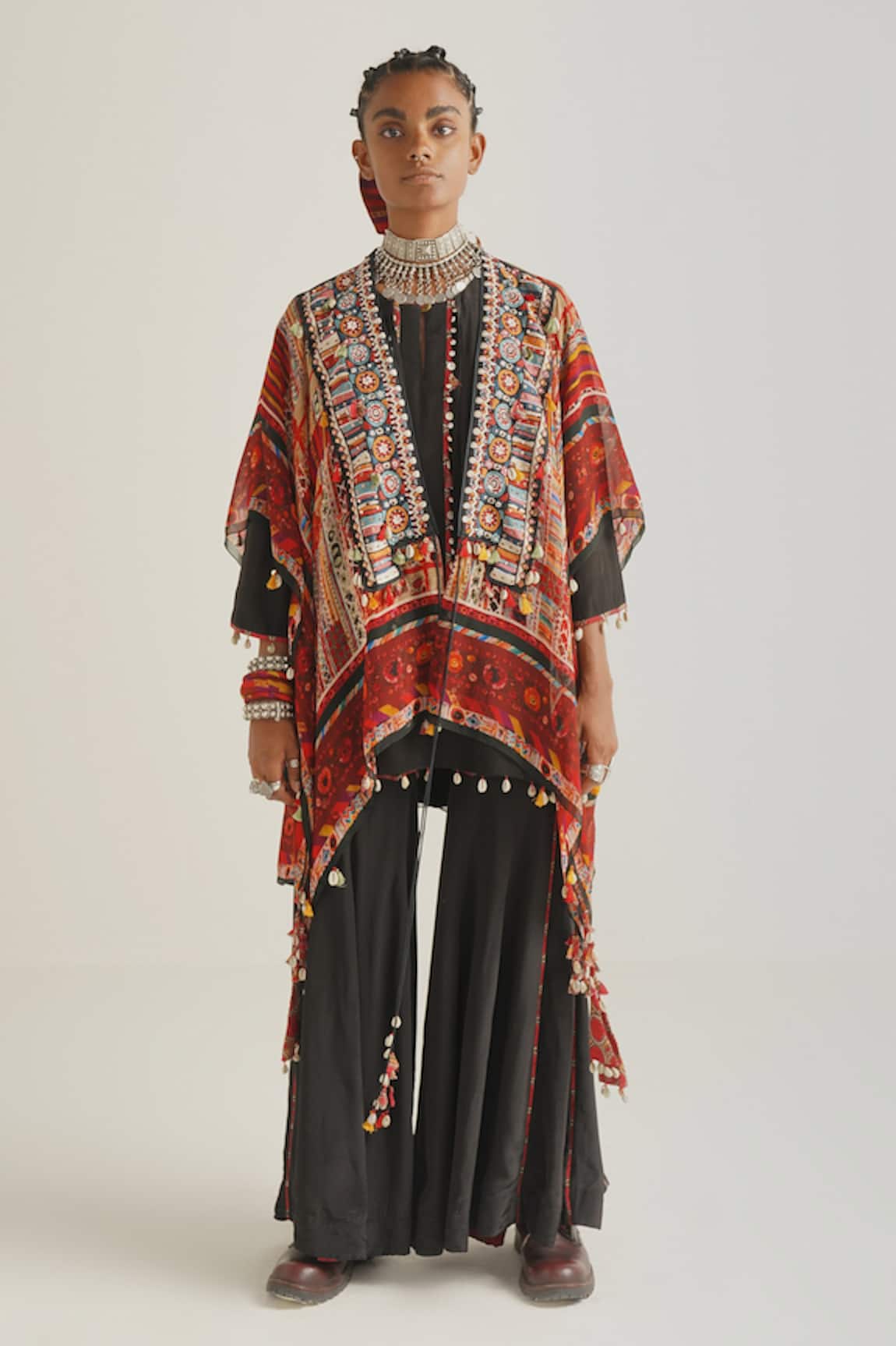 Aseem Kapoor Mitra Kurta Sharara Set With Veni Jacket