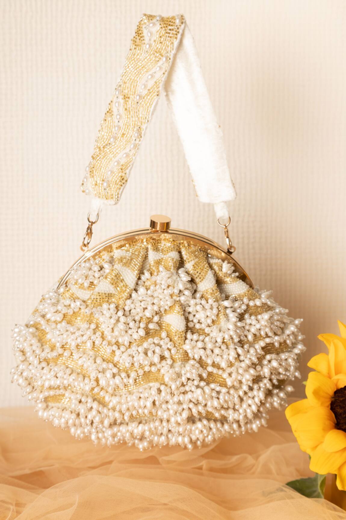 Ara Studio Pearl Embroidered Potli
