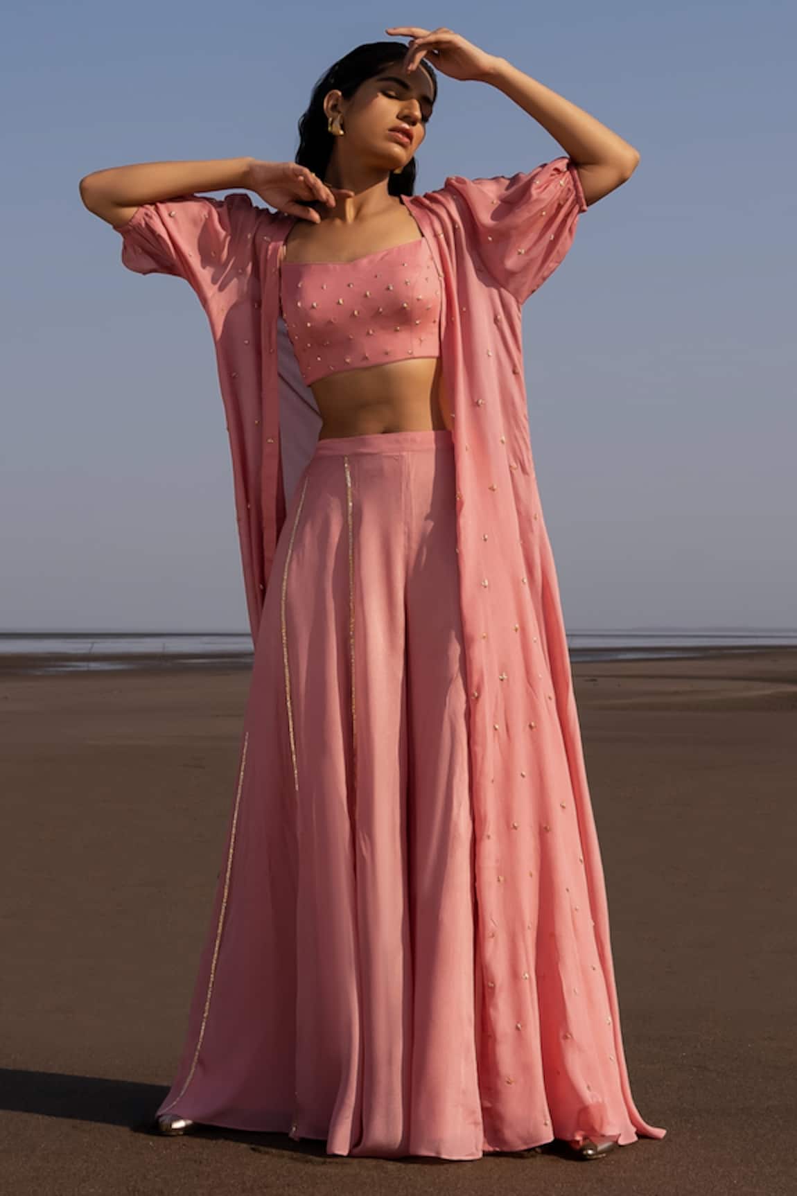 Ease Embroidered Jacket & Pant Set 