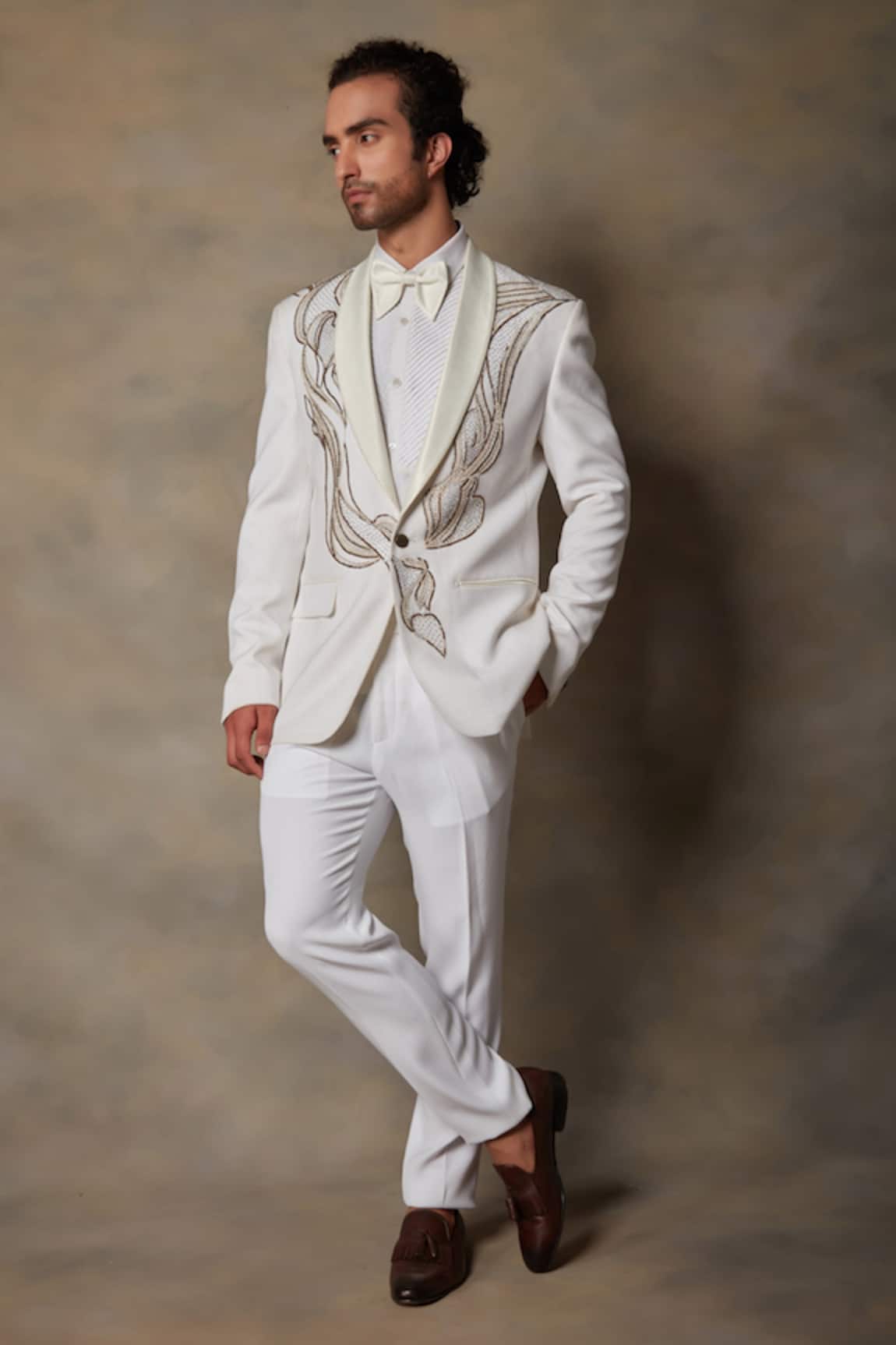 Gargee Designers Embellished Tuxedo & Pant Set