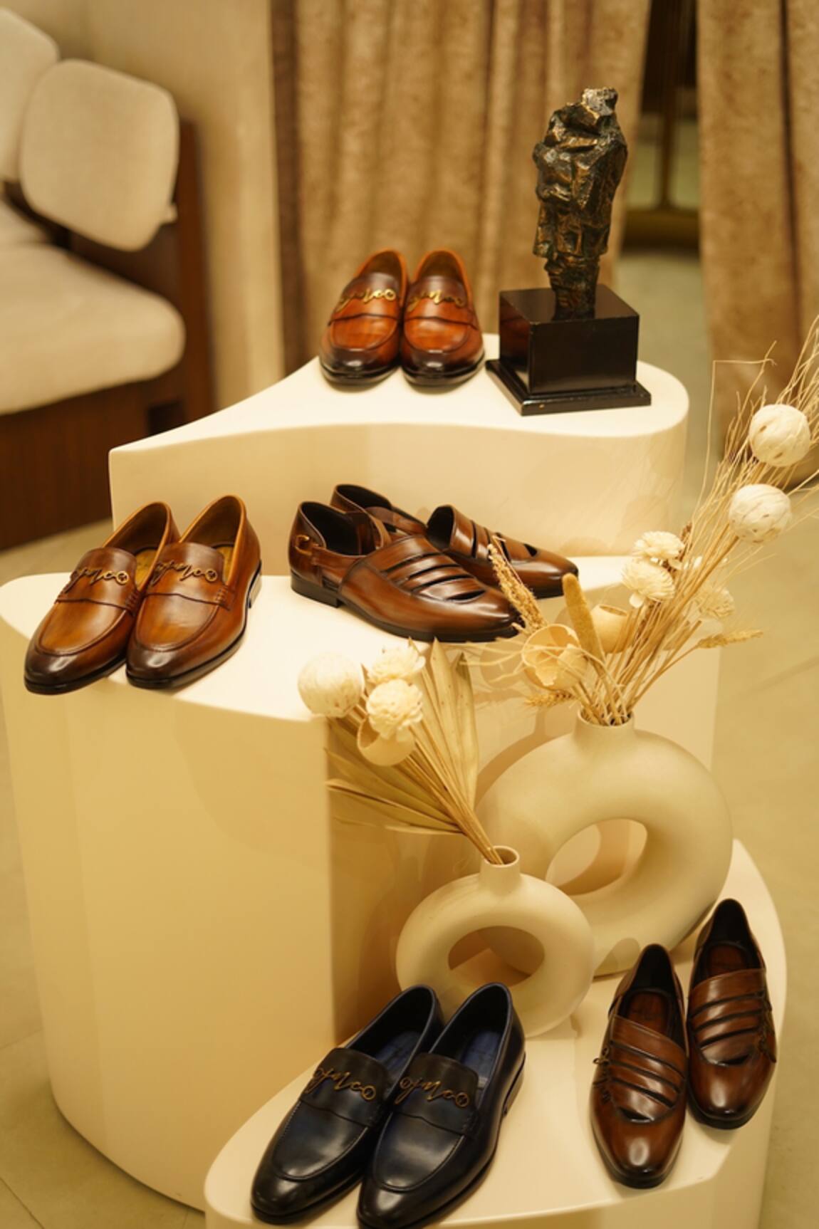 Cognac Handpainted Tmorro Two Tone Leather Brogue Wholecut Derby Shoe   DalGrand London