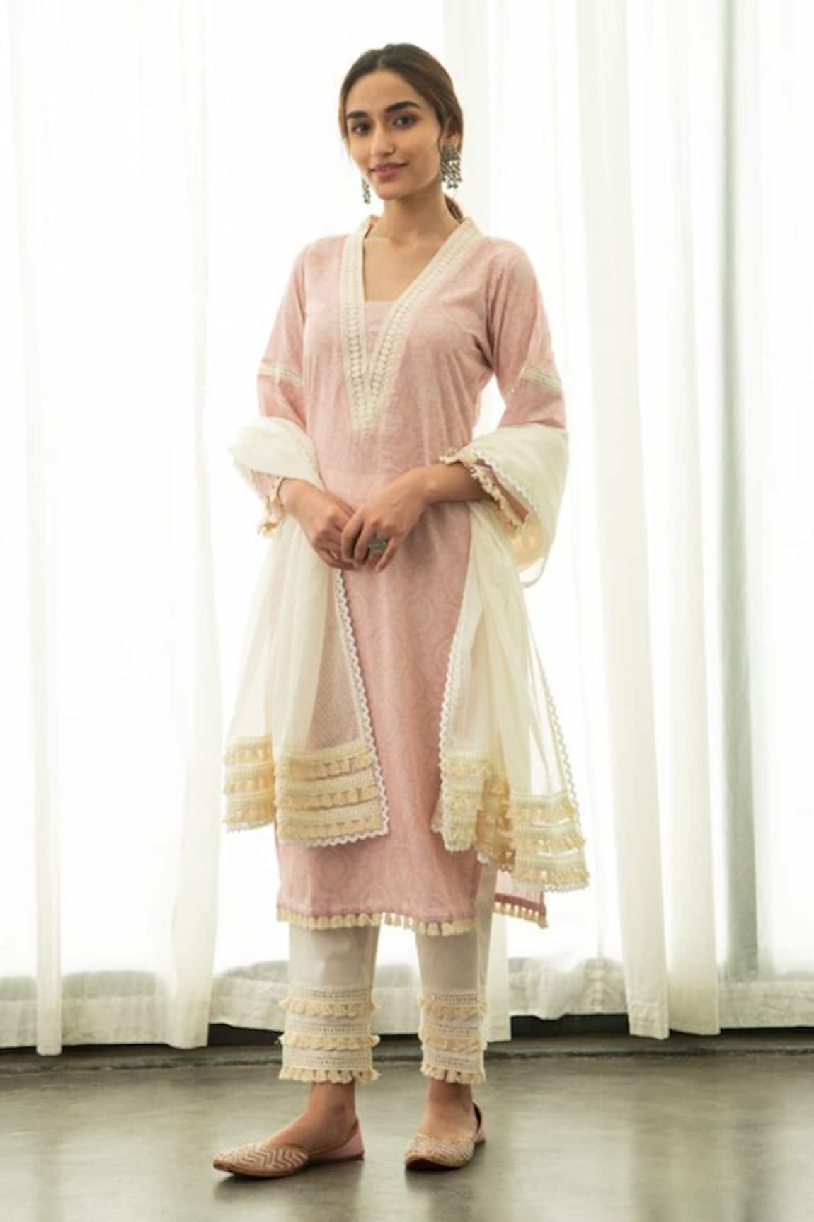 Roze Isra Cotton Kurta Pant Set 