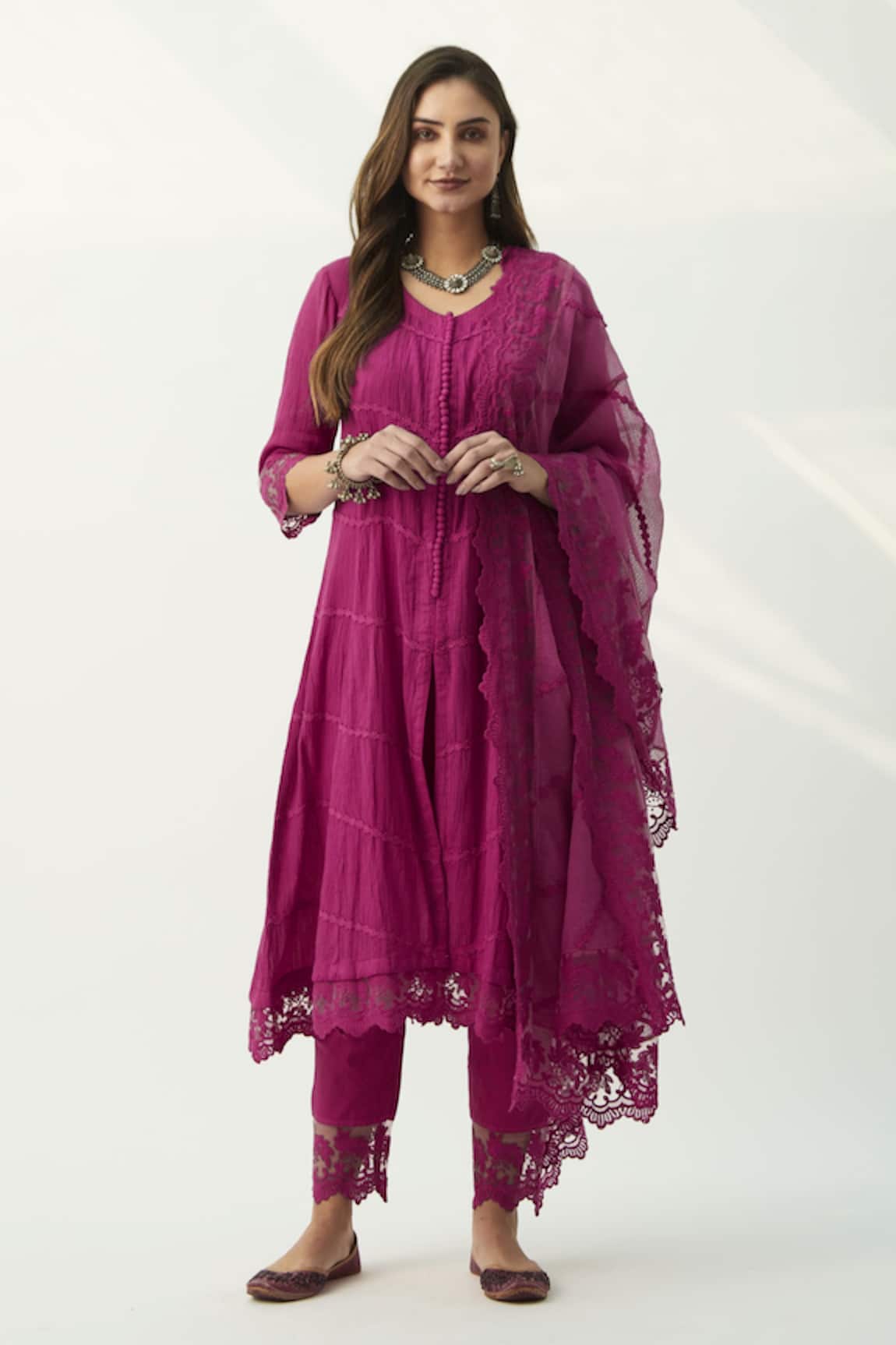 Roze Mahjabeen Cotton A-line Kurta Set 