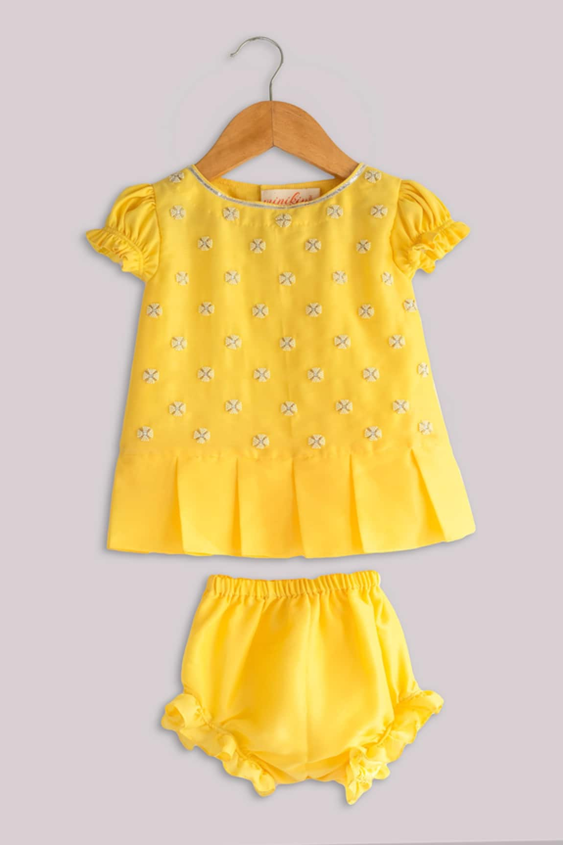 Minikin Moti Embroidered Top & Bloomers Set