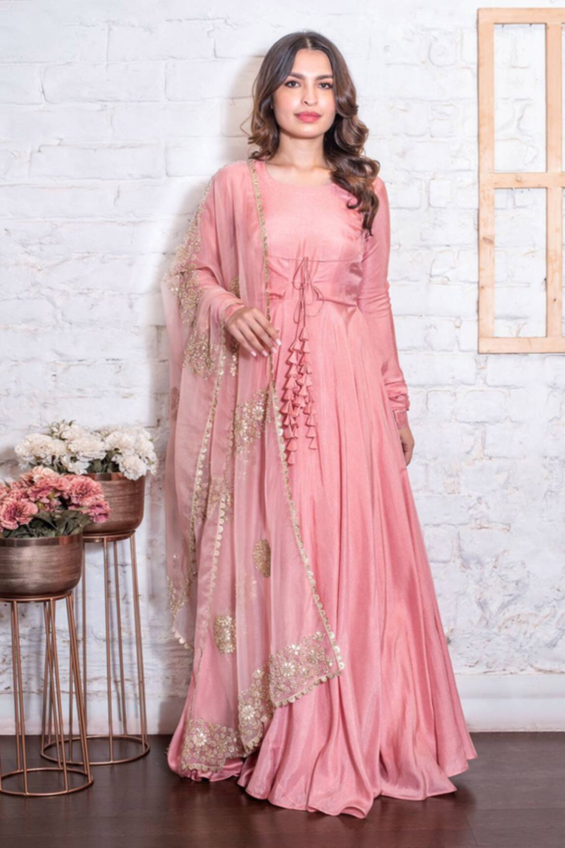 Vasavi Shah Anarkali With Embroidered Dupatta 