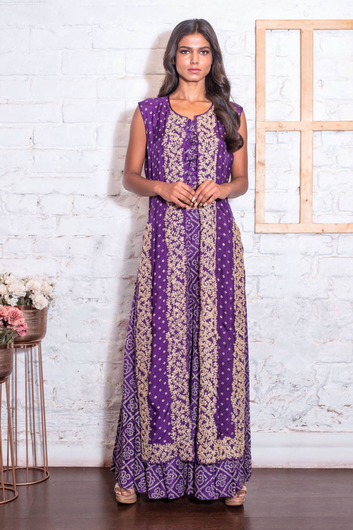 Vasavi Shah Printed Jacket & Palazzo Set 