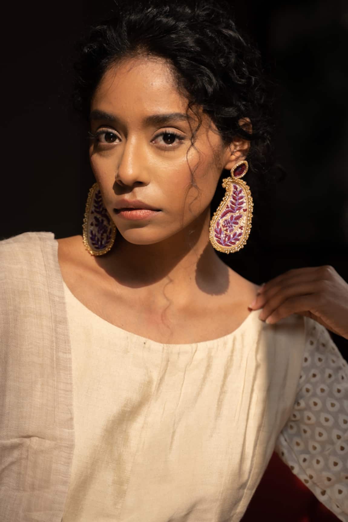 Moirra Handcrafted Paisley Shape Earrings