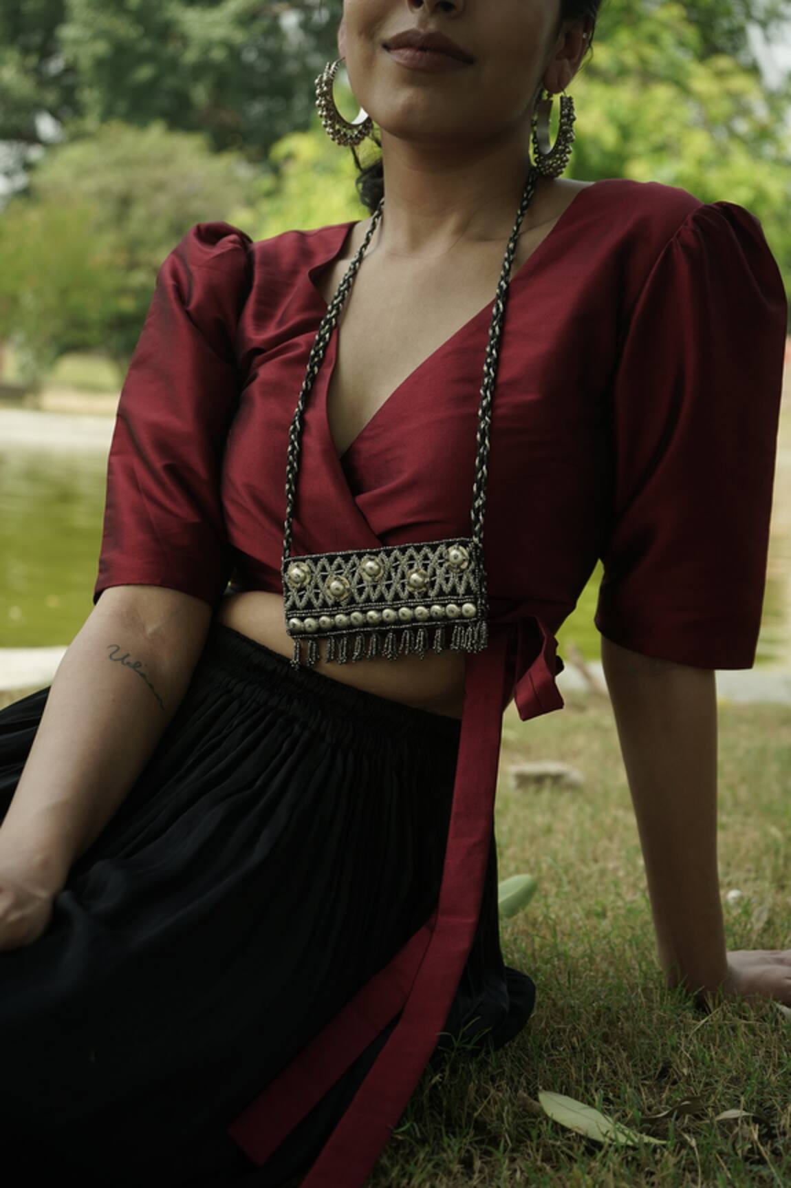 Moirra Handcrafted Long Pendant Necklace 