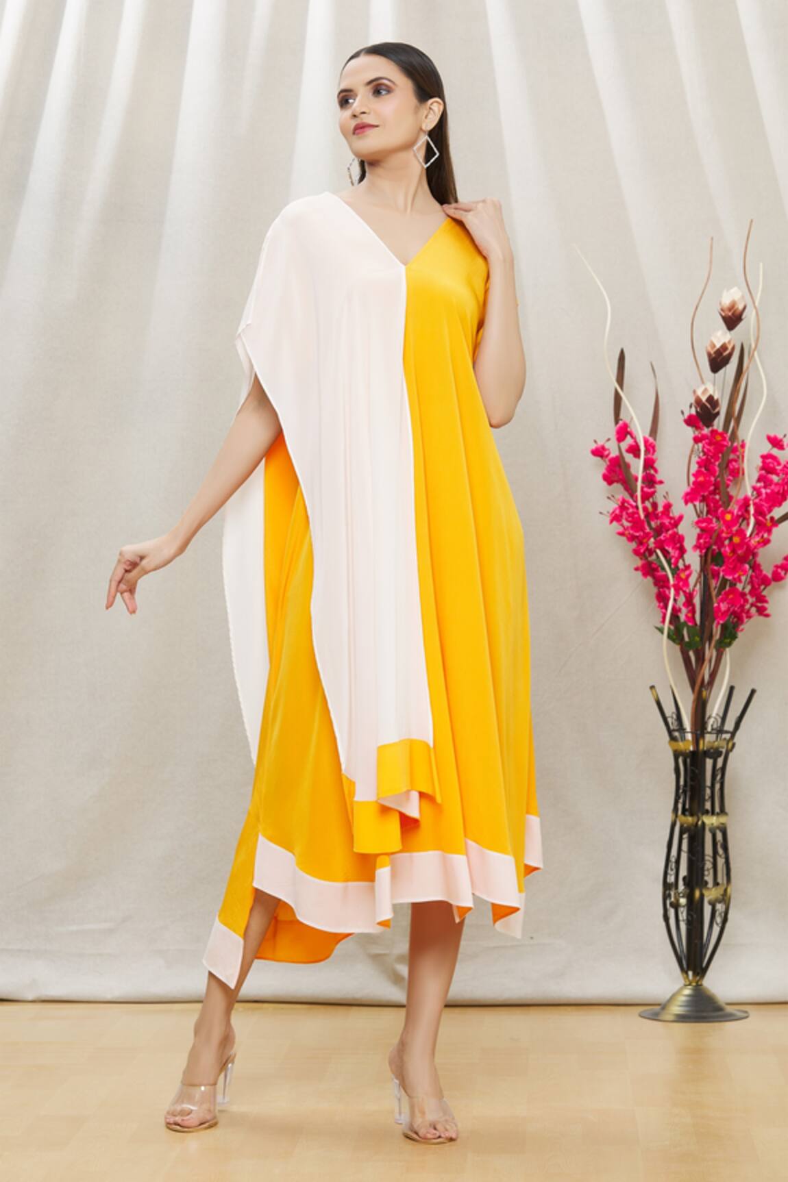 Megha Garg Colourblock Draped Dress