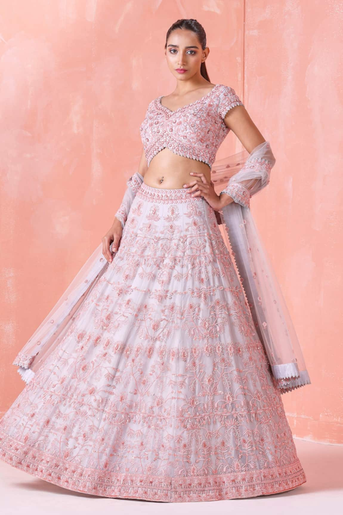 Mirroir Embroidered Bridal Lehenga Set